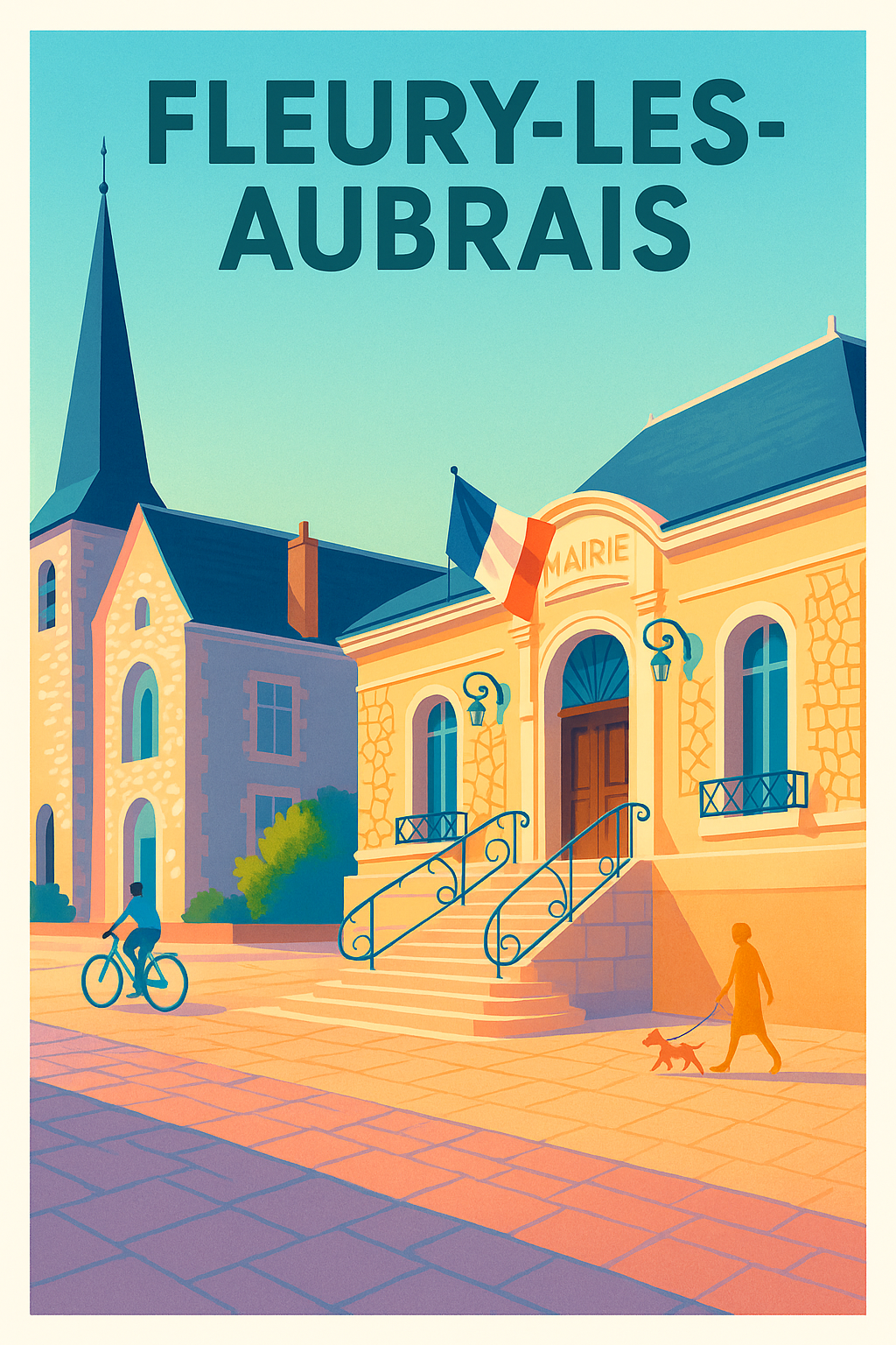 Affiche Fleury-les-Aubrais — Charme et sérénité au cœur de la commune · poster d'art de Fleury-les-Aubrais