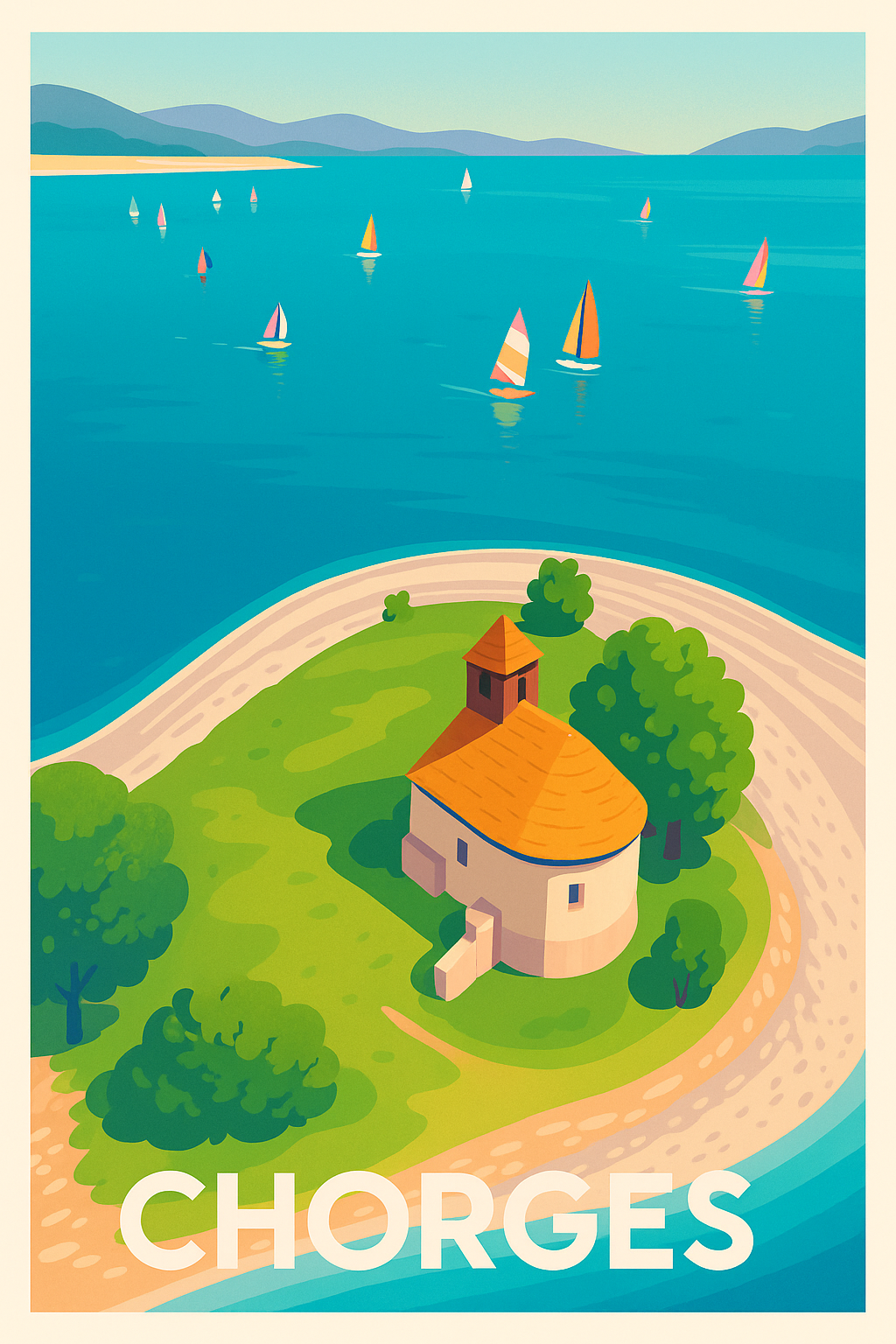 Affiche Chorges — L'évasion au bord de l'eau · poster d'art de Chorges