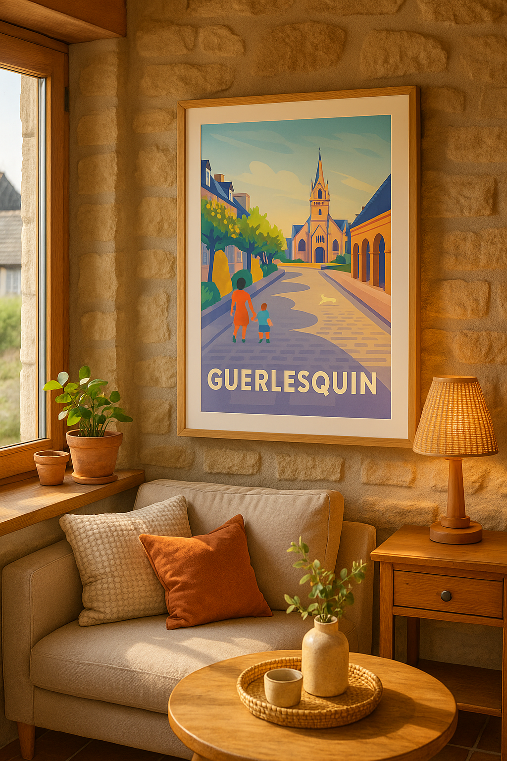 Affiche Guerlesquin — Charme et sérénité bretonne · poster d'art de Guerlesquin
