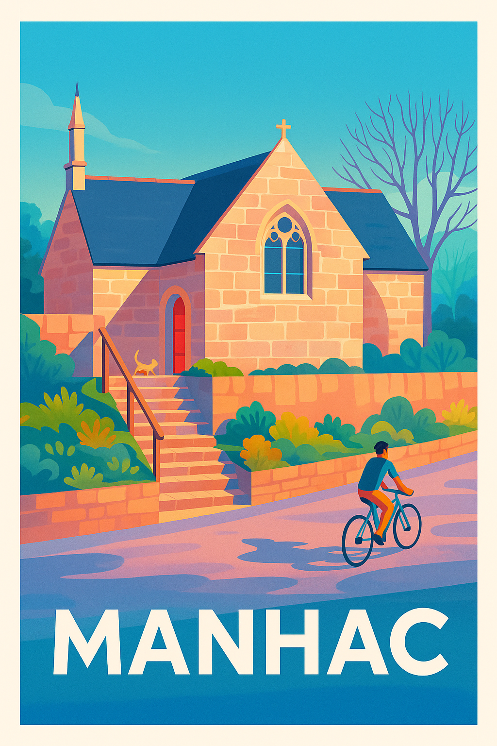 Affiche Manhac — L'élégance tranquille d'un village authentique · poster d'art de Manhac