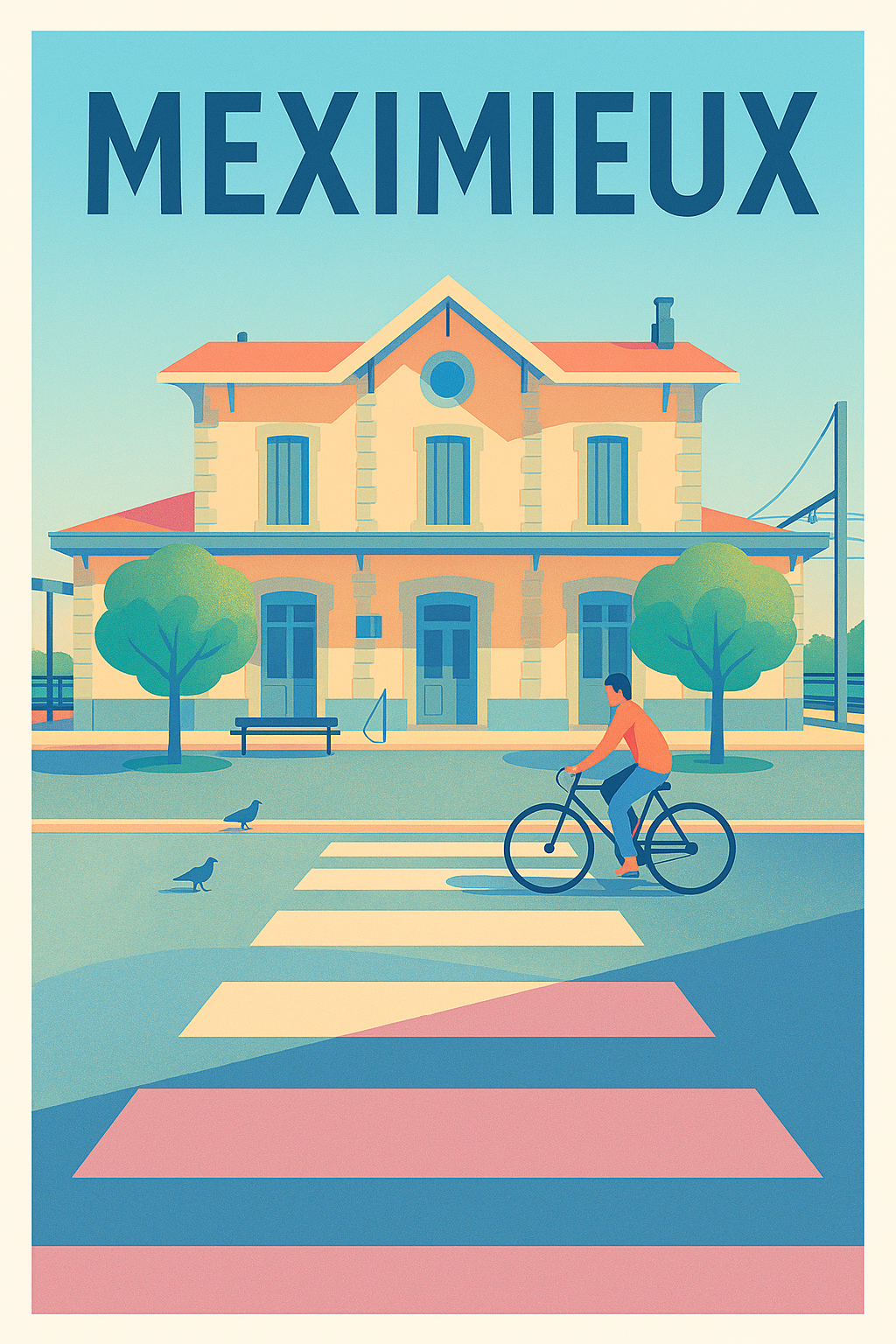 Affiche de Meximieux - Charme paisible en vélos et architecture