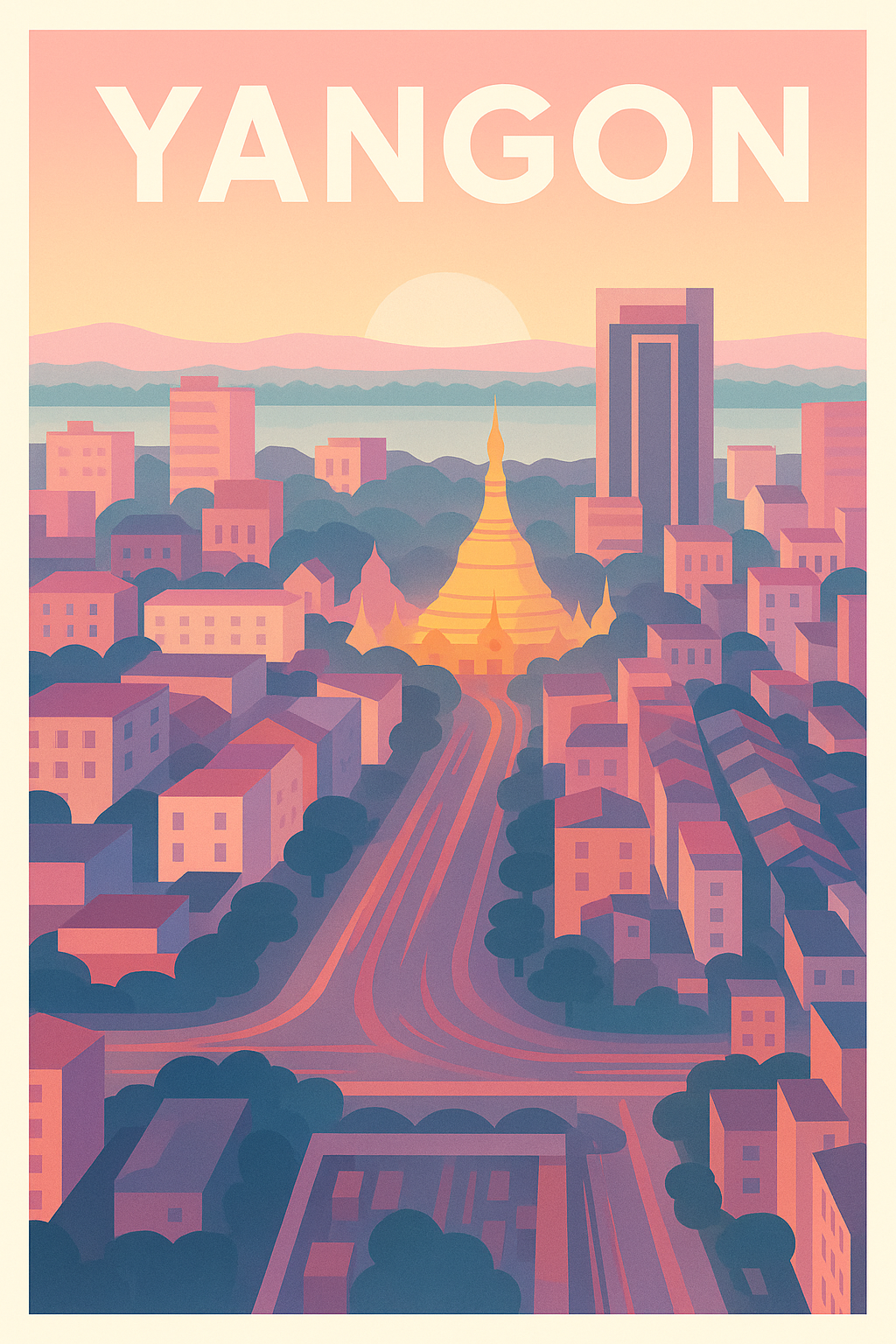Affiche de Yangon - Émerveillez-vous au cœur de la cité dorée