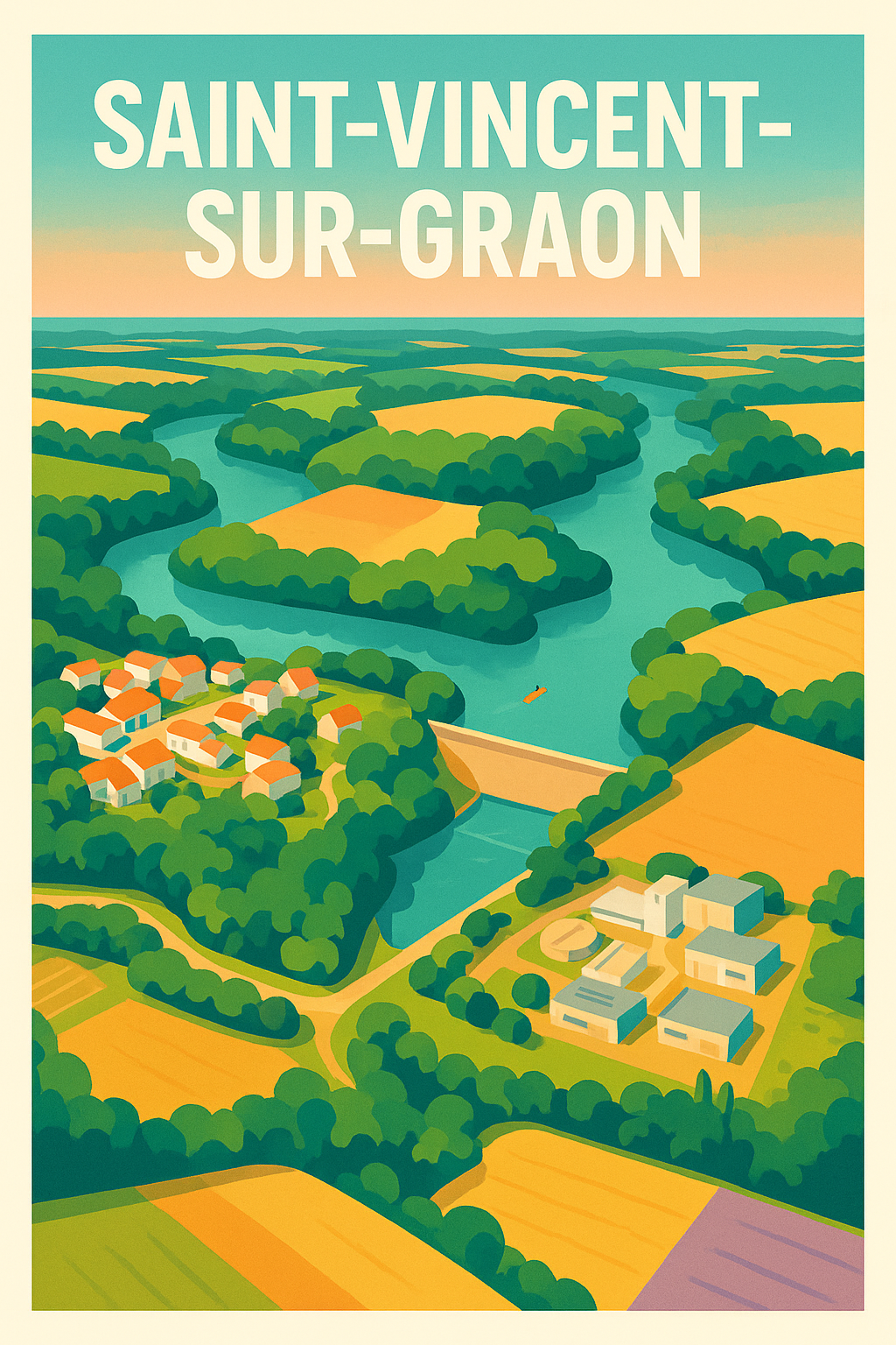 Affiche de Saint-Vincent-sur-Graon - Tranquillité riveraine et paysages verdoyants