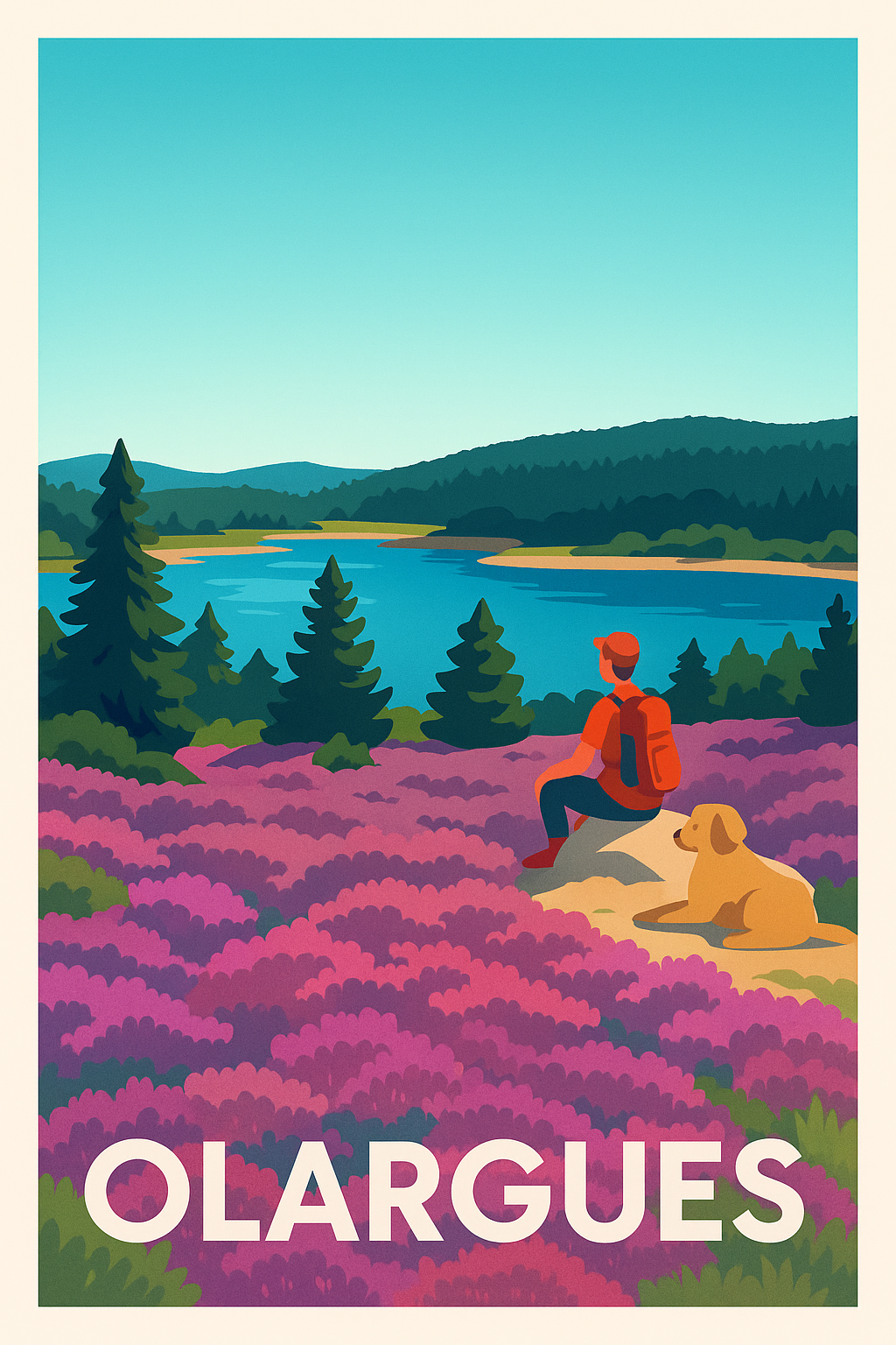 Affiche Olargues — Évasion nature au cœur des paysages paisibles · poster d'art de Olargues