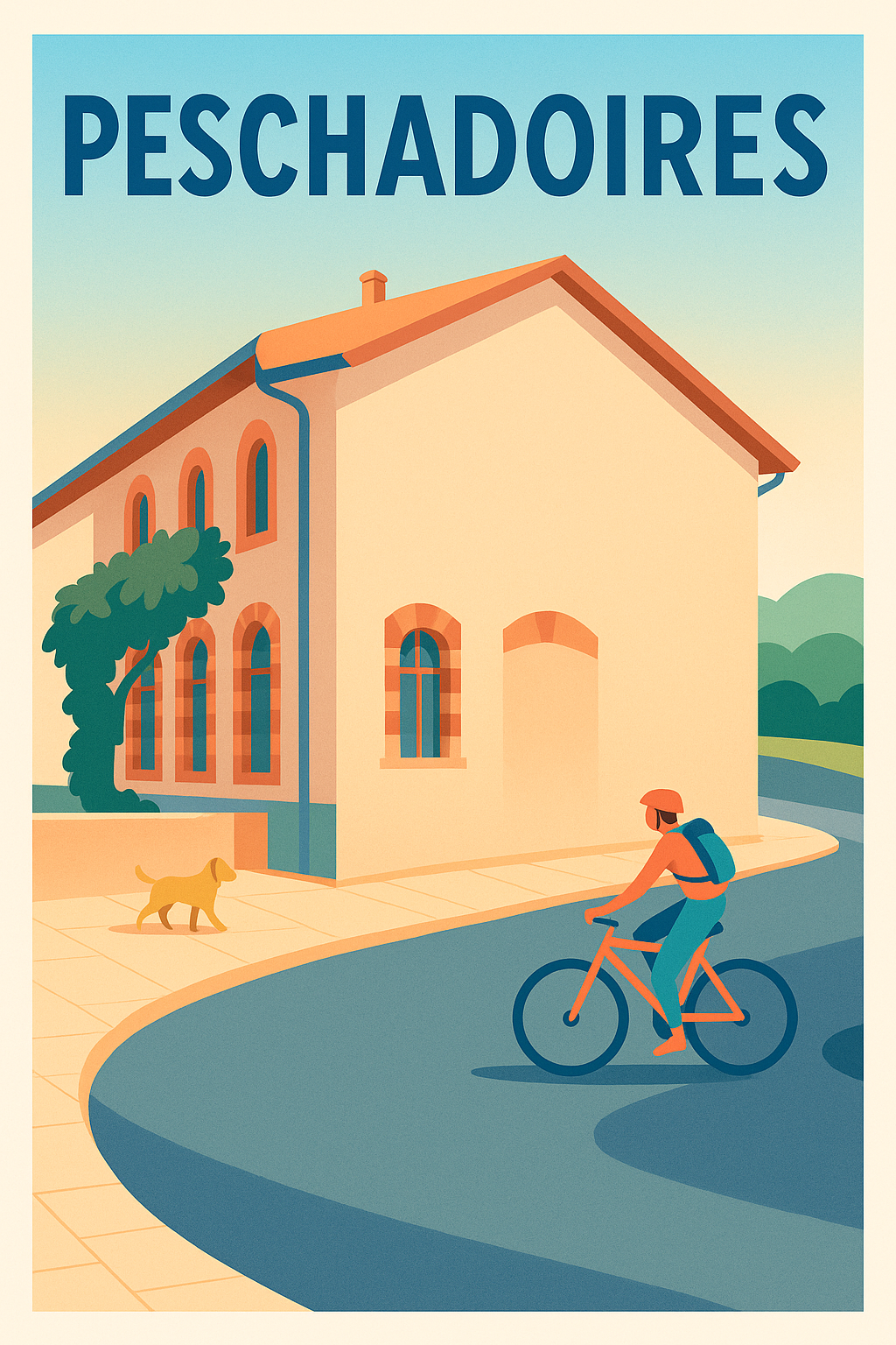 Affiche de Peschadoires - Ambiance paisible en bord de rue