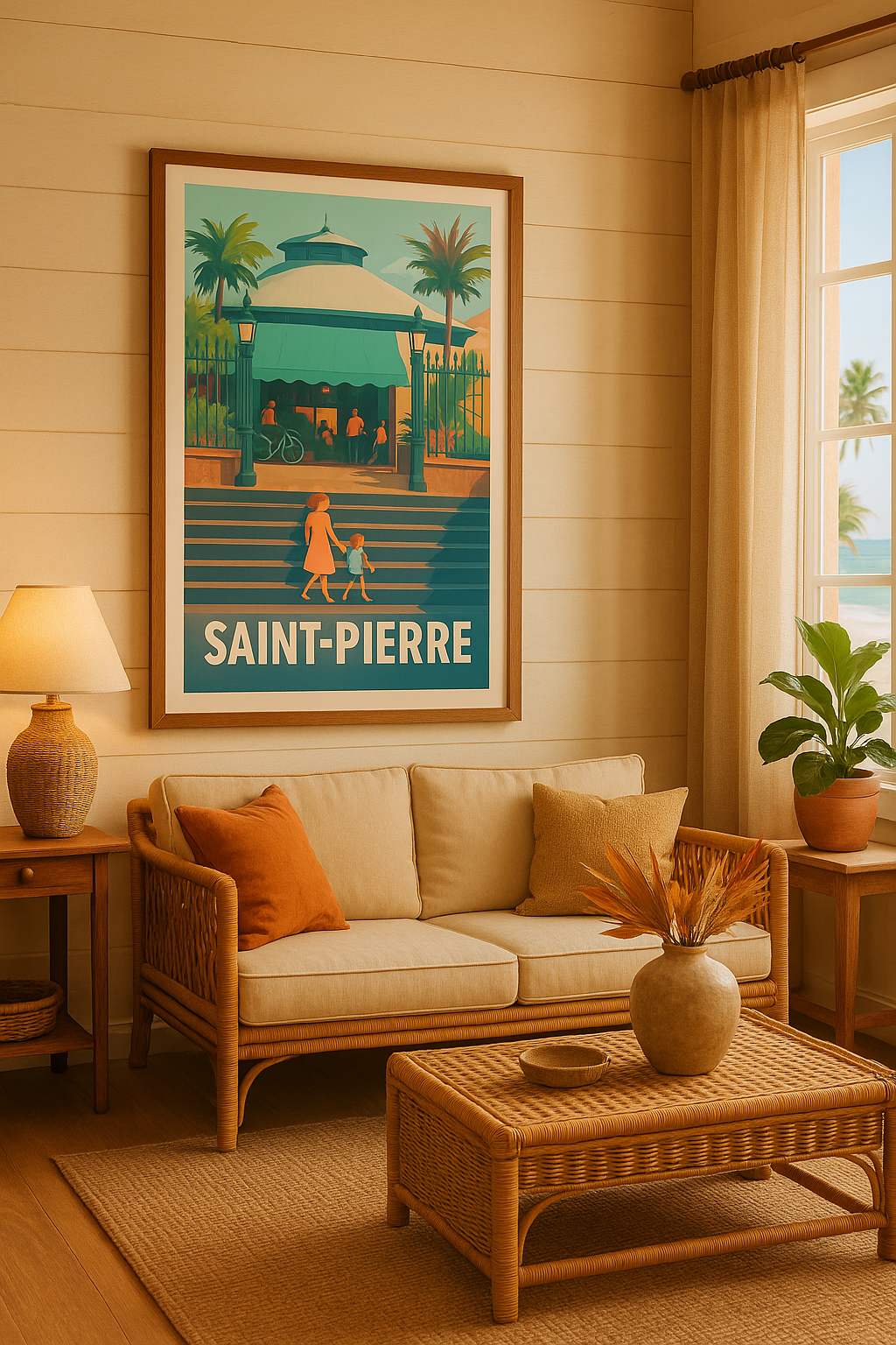 Mise en situation Affiche Saint-Pierre - Charme et douceur tropicale
