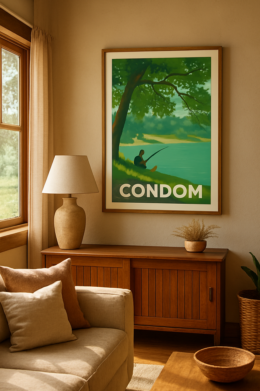 Mise en situation Affiche de Condom - Sérénité au bord de l'eau