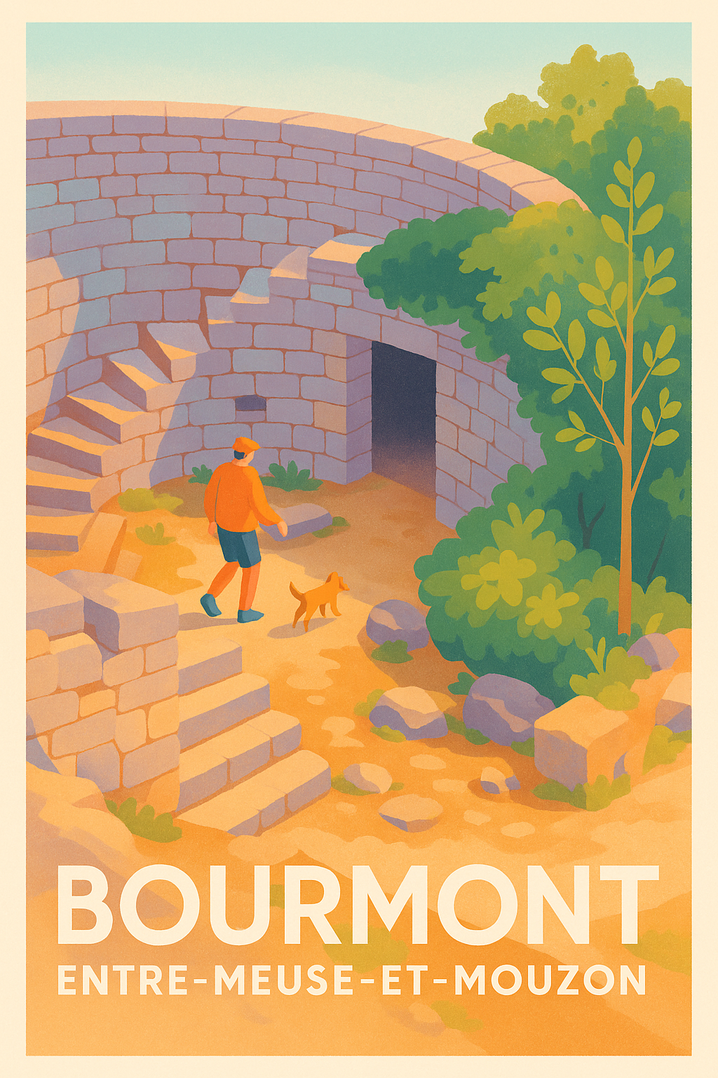Affiche Bourmont — Un voyage entre Meuse et Mouzon · poster d'art de Bourmont
