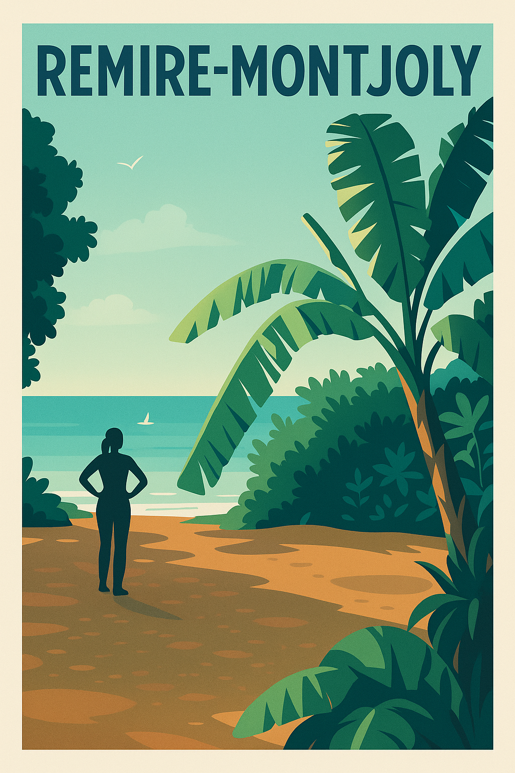 Affiche Remire-Montjoly — Évasion tropicale au bord de l'océan · poster d'art de Remire-Montjoly