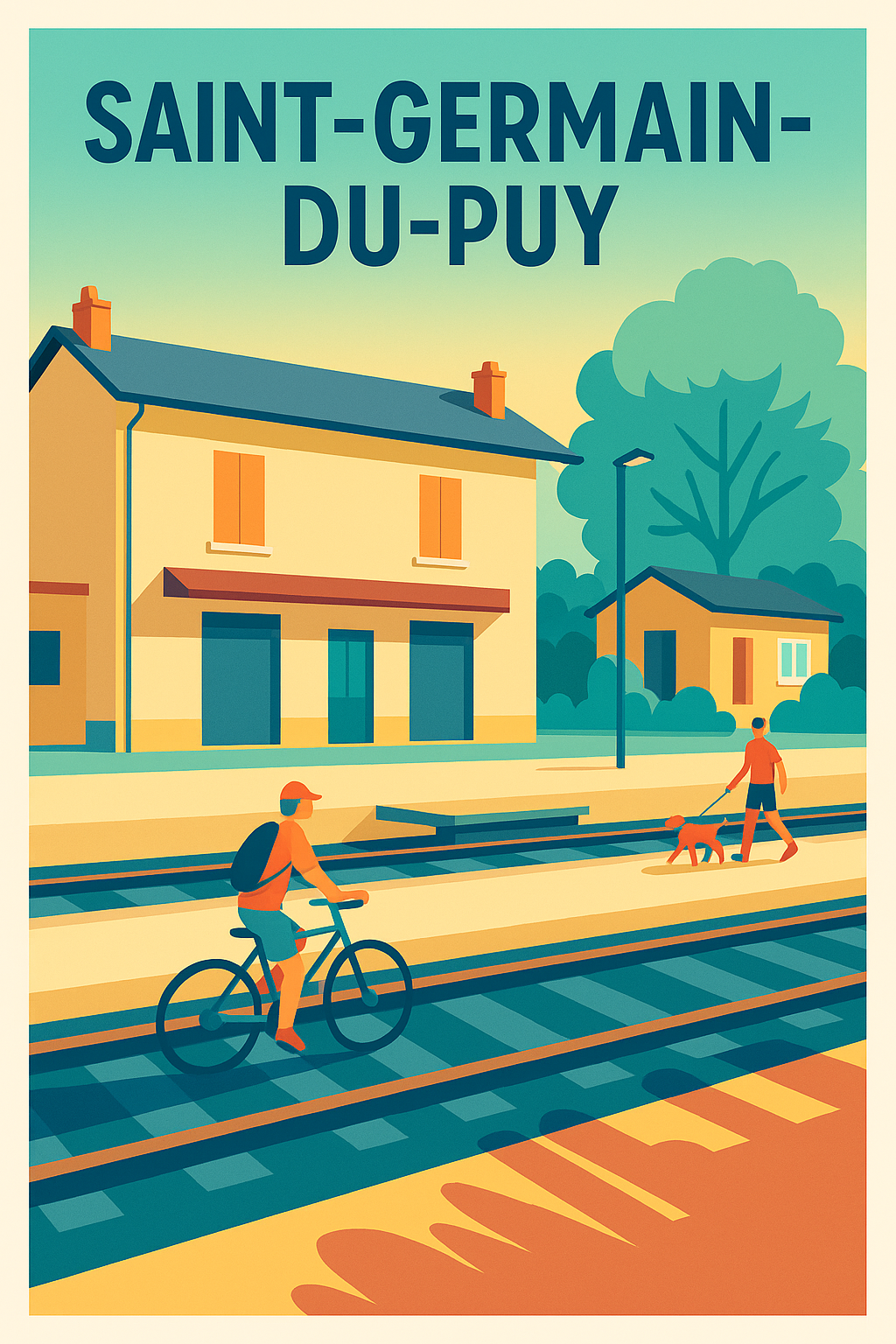 Affiche de Saint-Germain-du-Puy - Ambiance tranquille à la gare