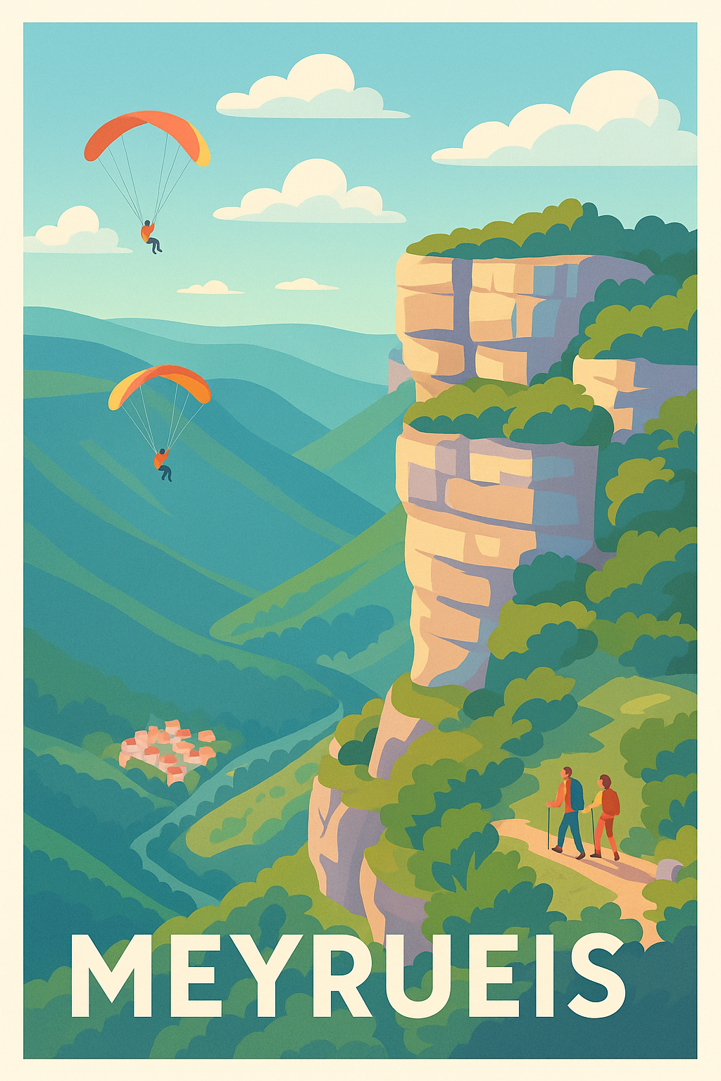 Affiche de Meyrueis - Aventure et nature au cœur des Cévennes