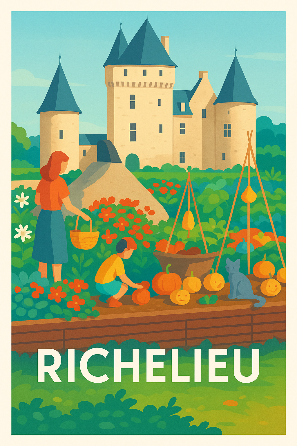 Affiche de Richelieu - Charme et douceur au cœur du jardin du château