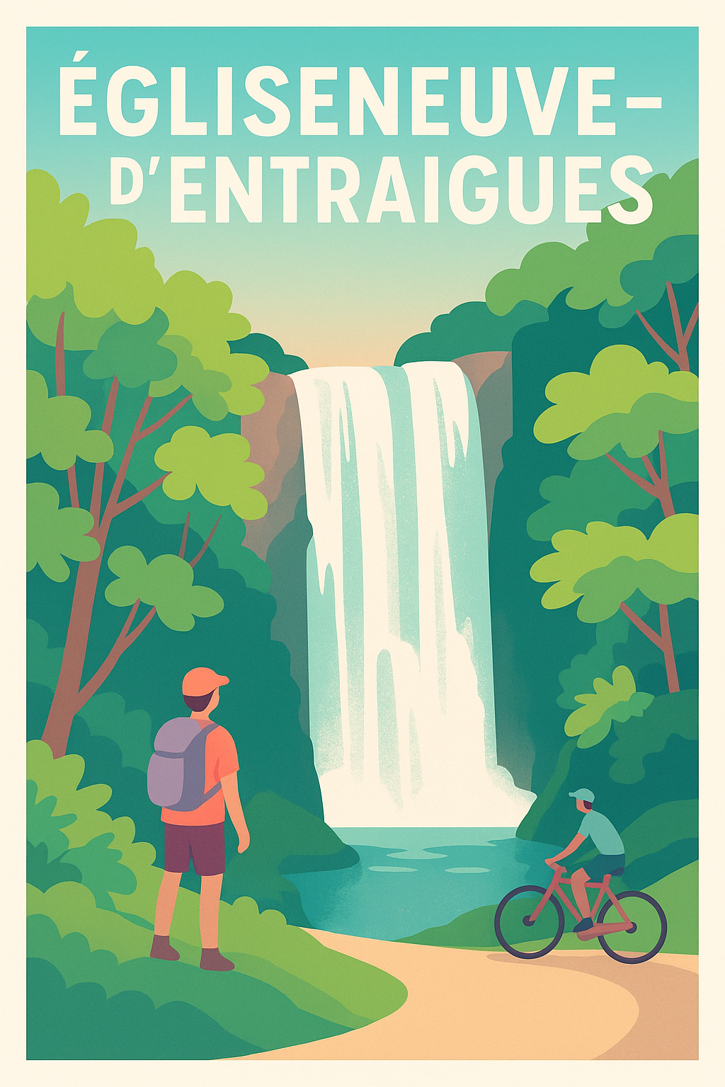 Affiche Égliseneuve-d'Entraigues — Invitation à l'aventure naturelle · poster d'art de Égliseneuve-d'Entraigues