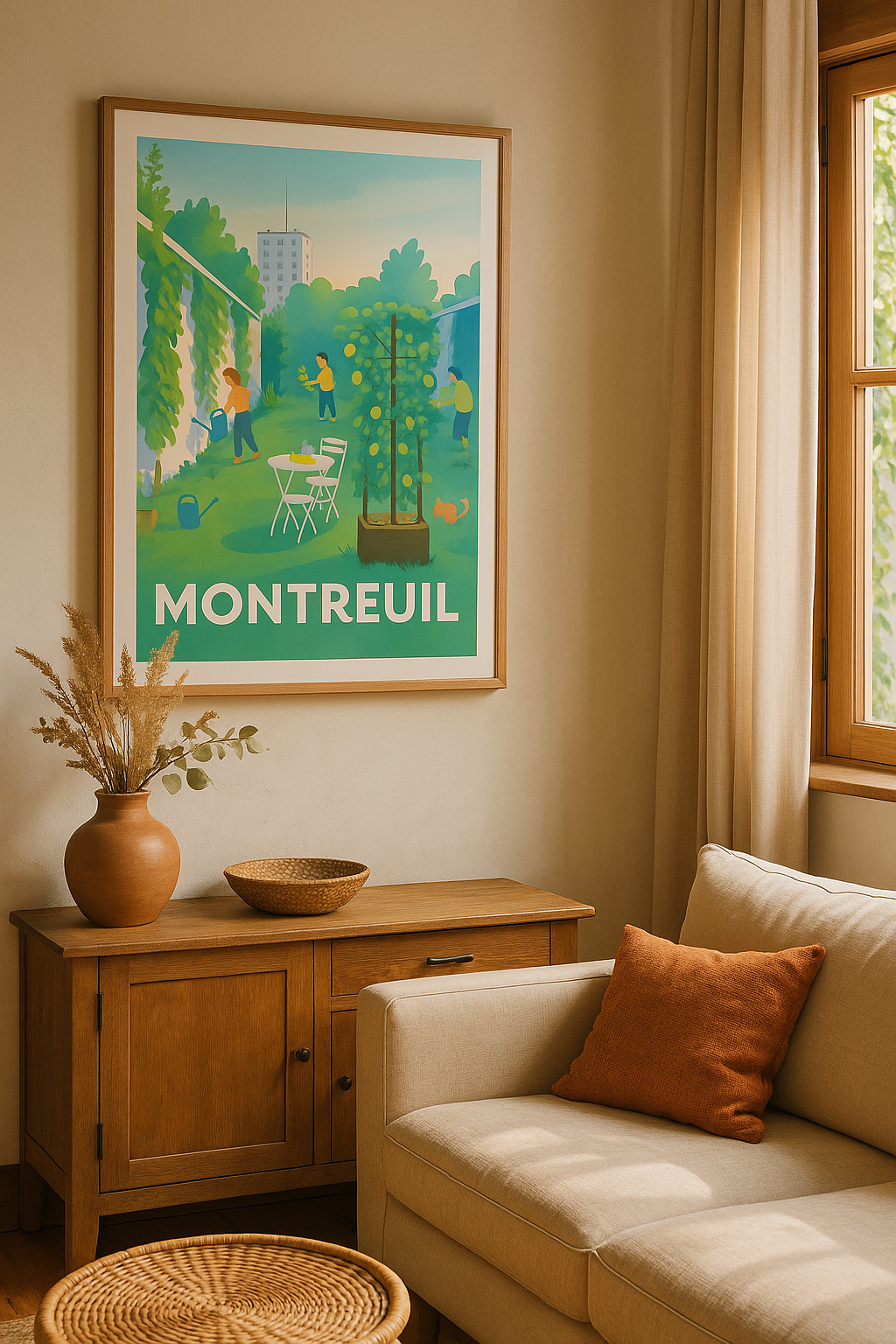Mise en situation Affiche Montreuil - Havre de verdure en ville