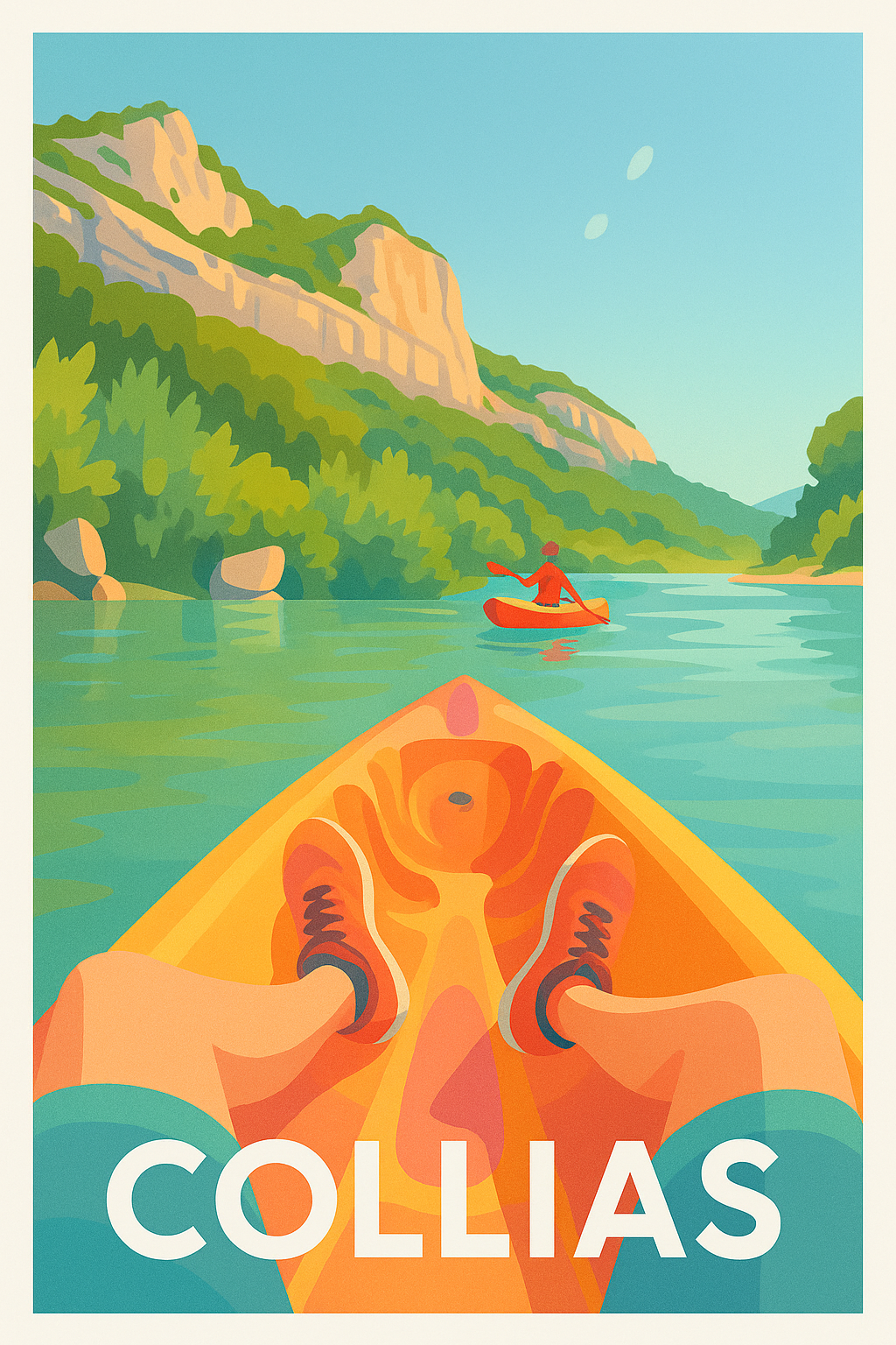 Affiche Collias — Évasion en kayak au fil de l'eau · poster d'art de Collias