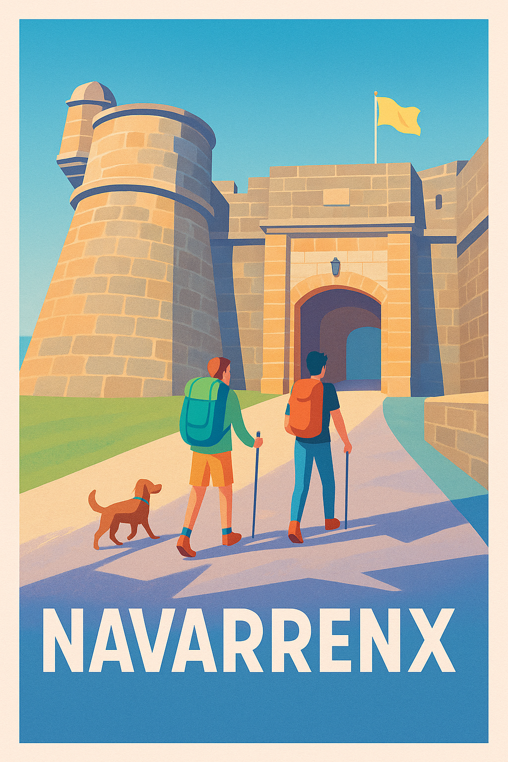 Affiche Navarrenx — L'entrée vers l'histoire et l'aventure · poster d'art de Navarrenx