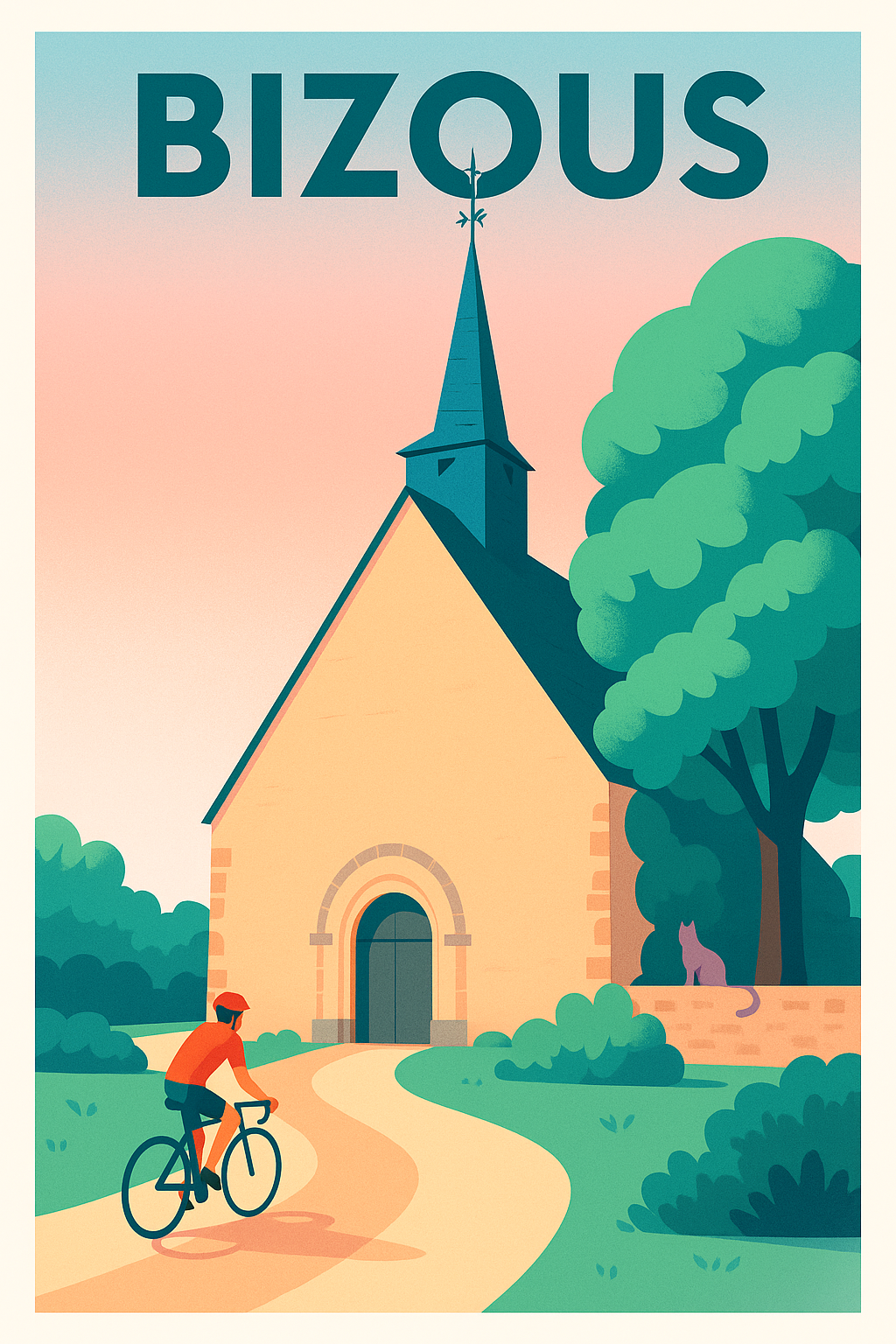 Affiche de Bizous - Charme bucolique et balade à vélo