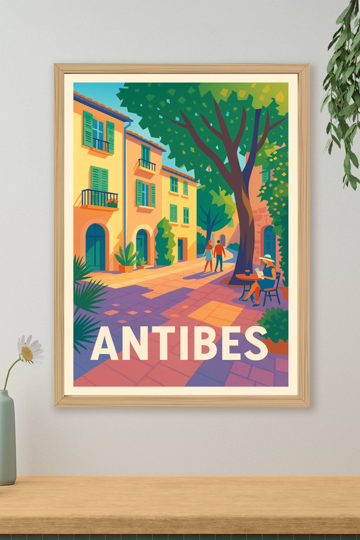 Affiche Antibes — Douce flânerie sous le soleil azuréen · poster d'art de Antibes