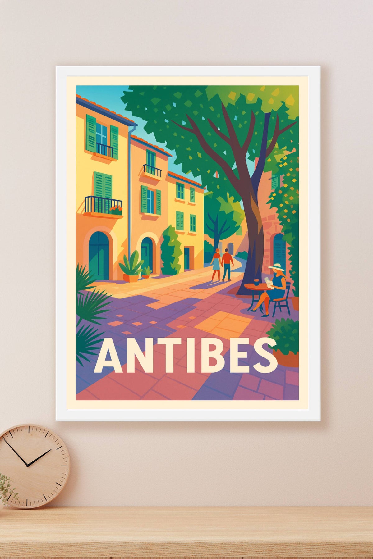Affiche Antibes — Douce flânerie sous le soleil azuréen · poster d'art de Antibes