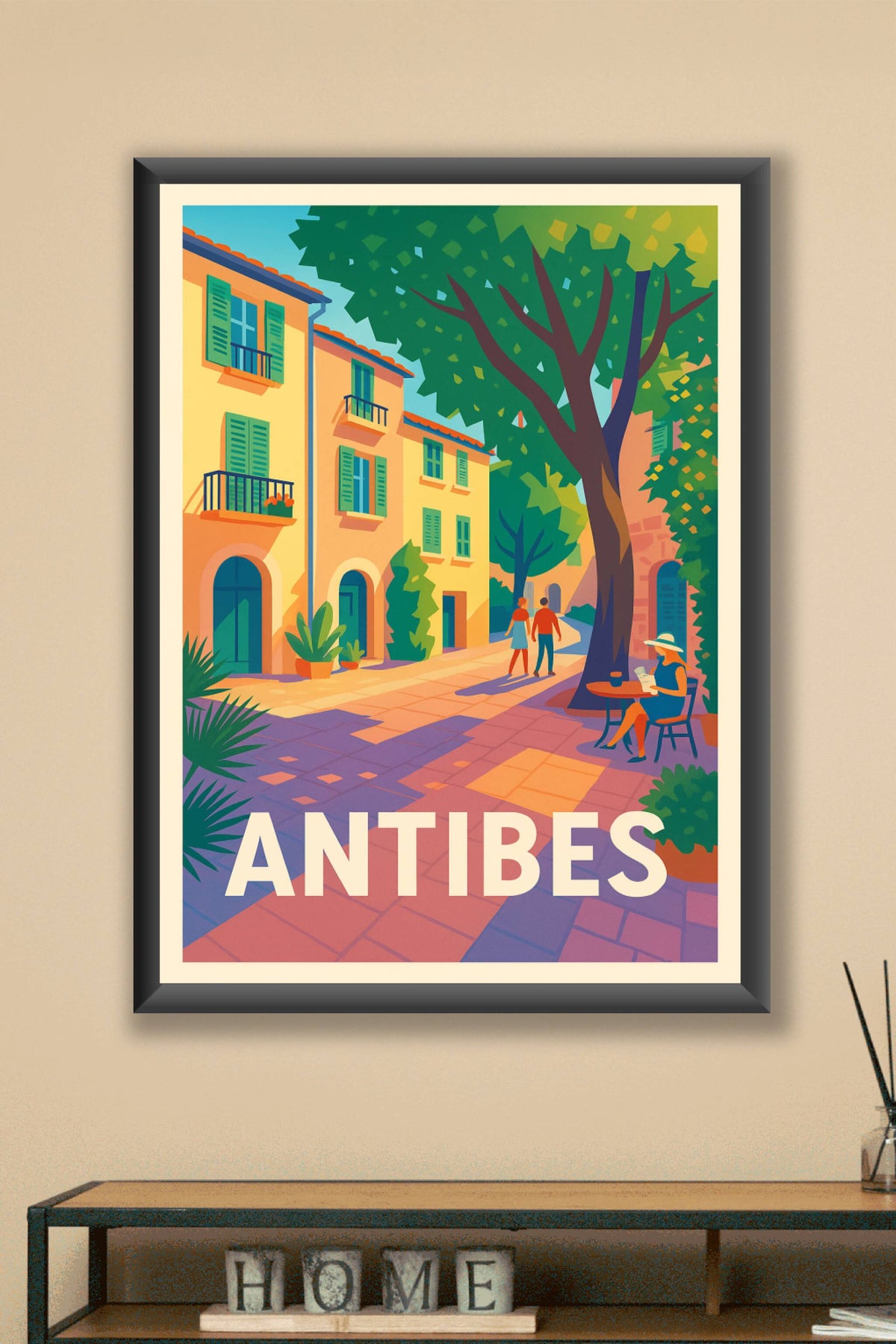 Affiche Antibes — Douce flânerie sous le soleil azuréen · poster d'art de Antibes
