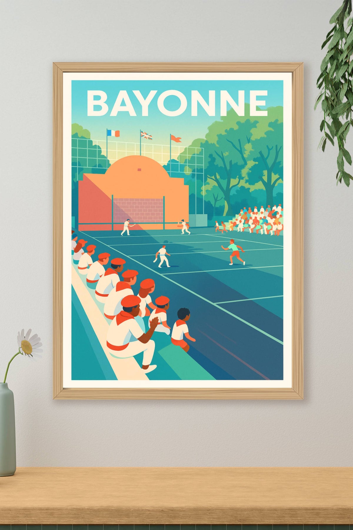 Affiche Bayonne — L'esprit basque au cœur du fronton · poster d'art de Bayonne