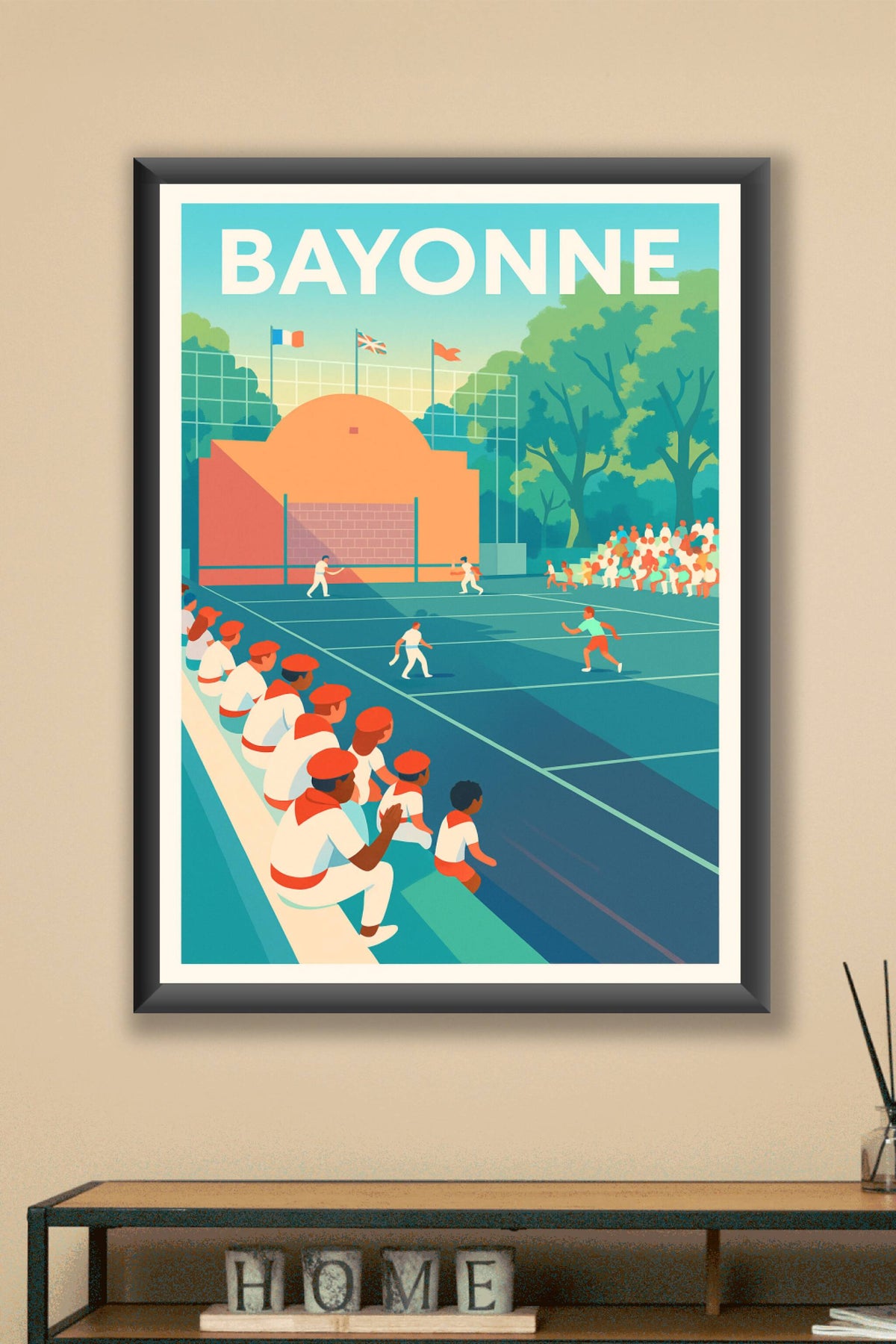 Affiche Bayonne — L'esprit basque au cœur du fronton · poster d'art de Bayonne