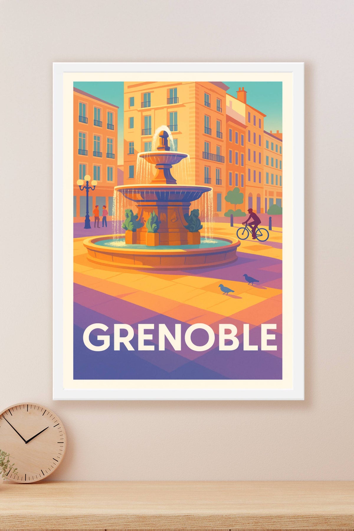 Affiche Grenoble — Instant de calme en cœur de ville · poster d'art de Grenoble