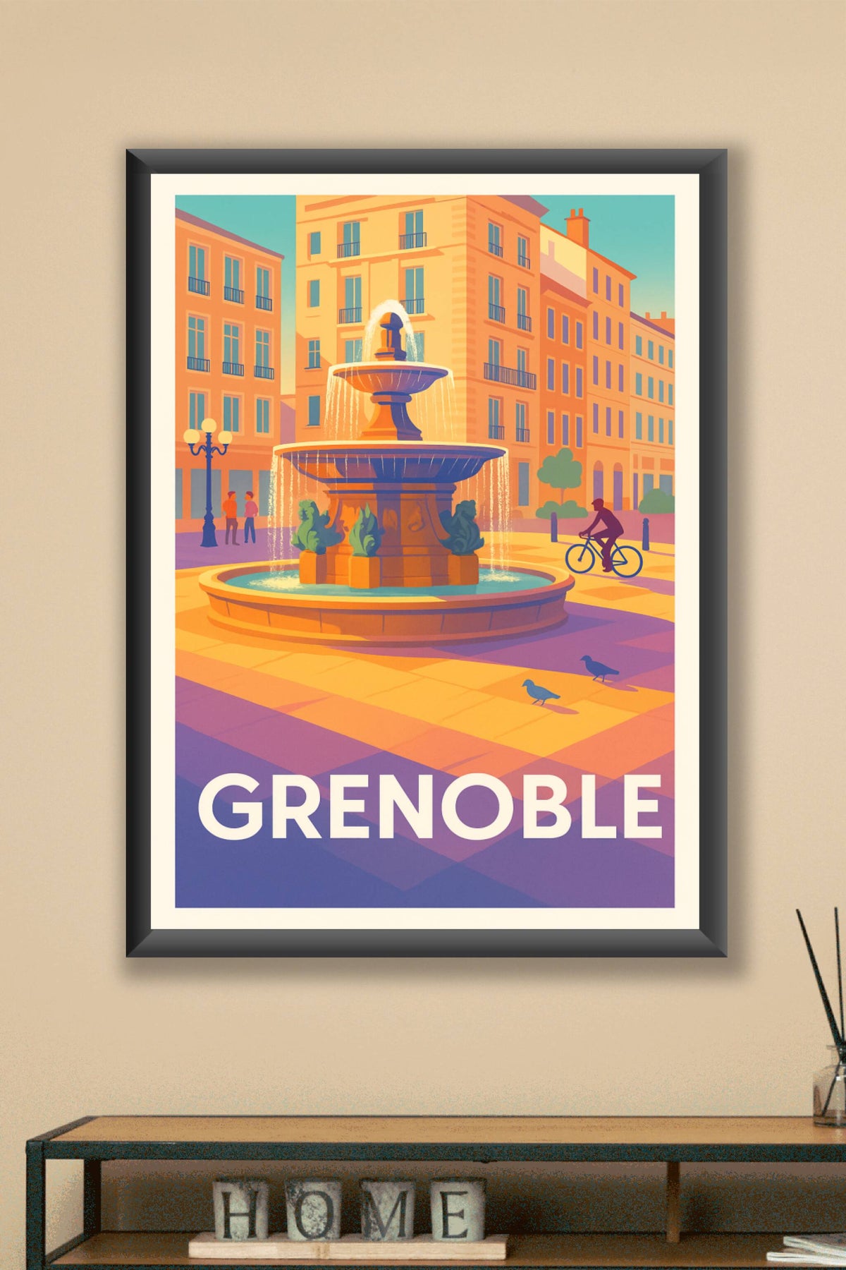 Affiche Grenoble — Instant de calme en cœur de ville · poster d'art de Grenoble
