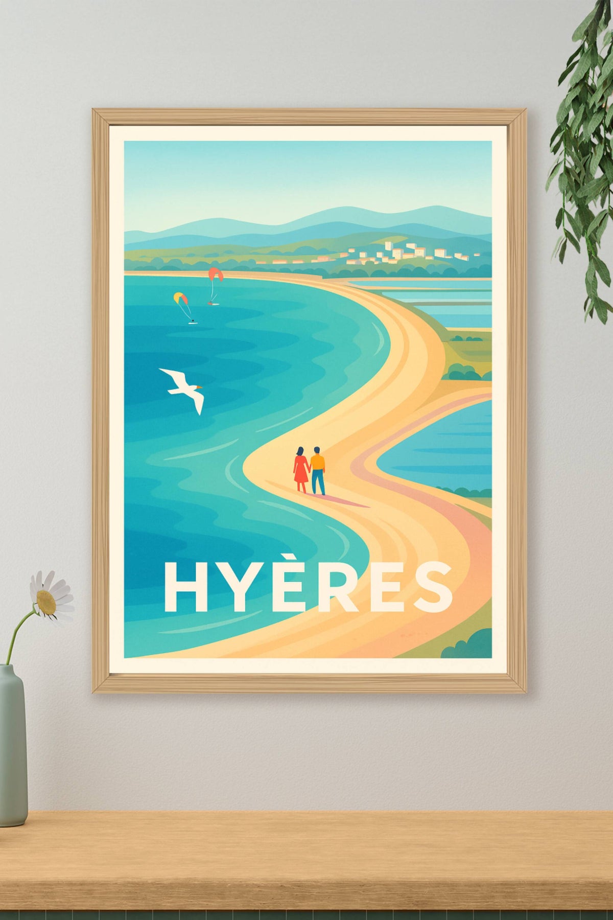Affiche Hyères — Escapade entre mer et nature · poster d'art de Hyères