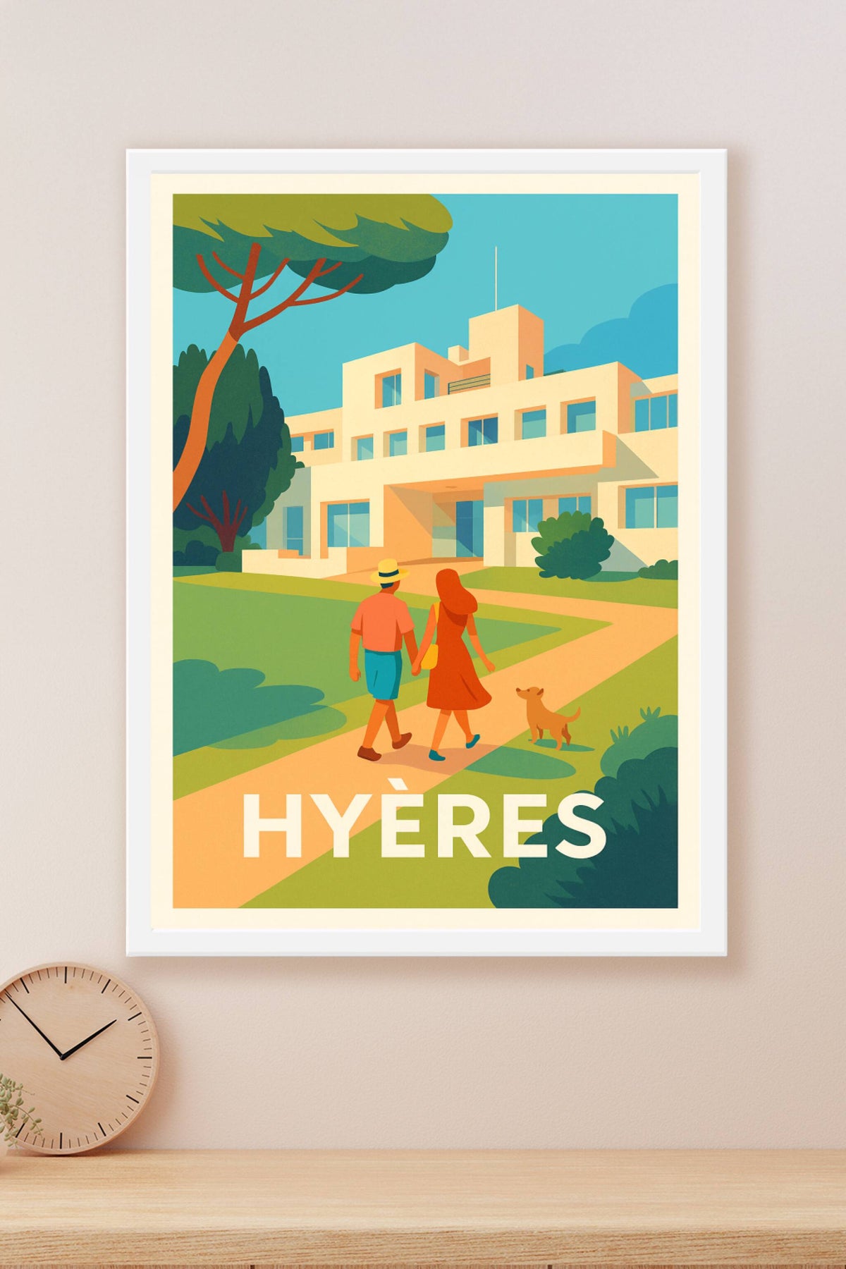 Affiche Hyères — Promenade ensoleillée à la Villa Noailles · poster d'art de Hyères