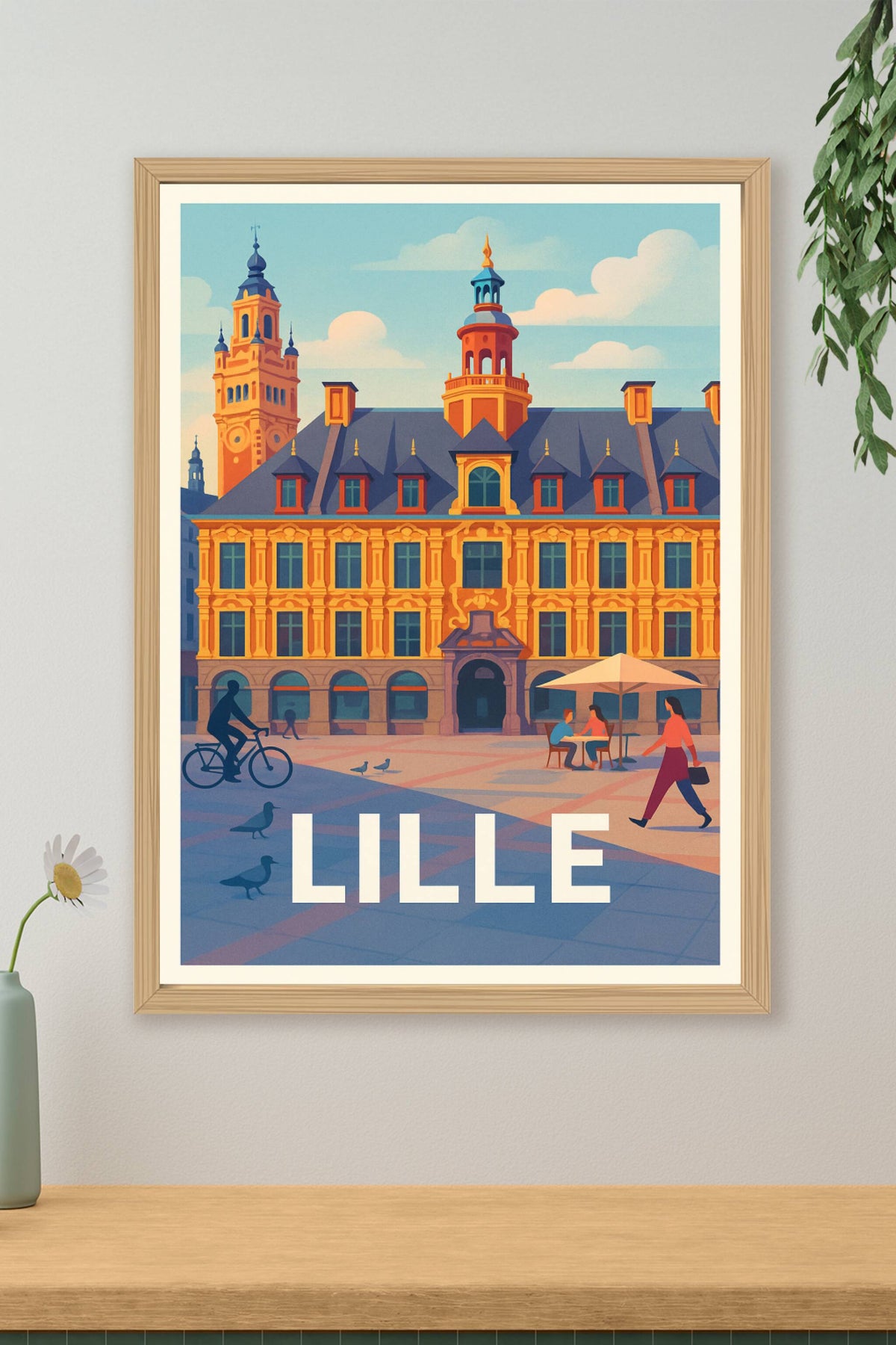 Affiche Lille — Le charme flamand en plein cœur de la ville · poster d'art de Lille