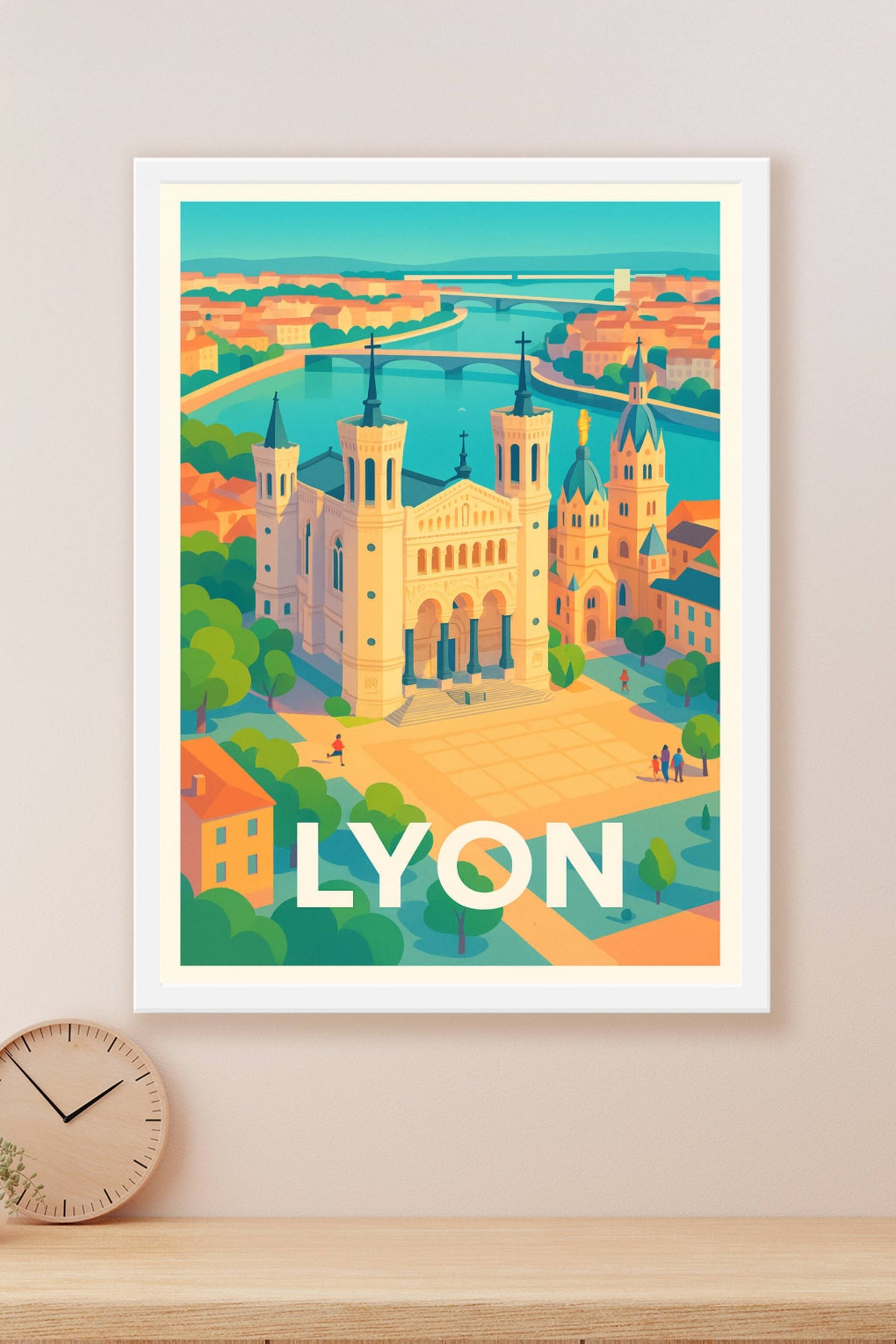 Affiche Lyon — Vue iconique de Fourvière · poster d'art de Lyon