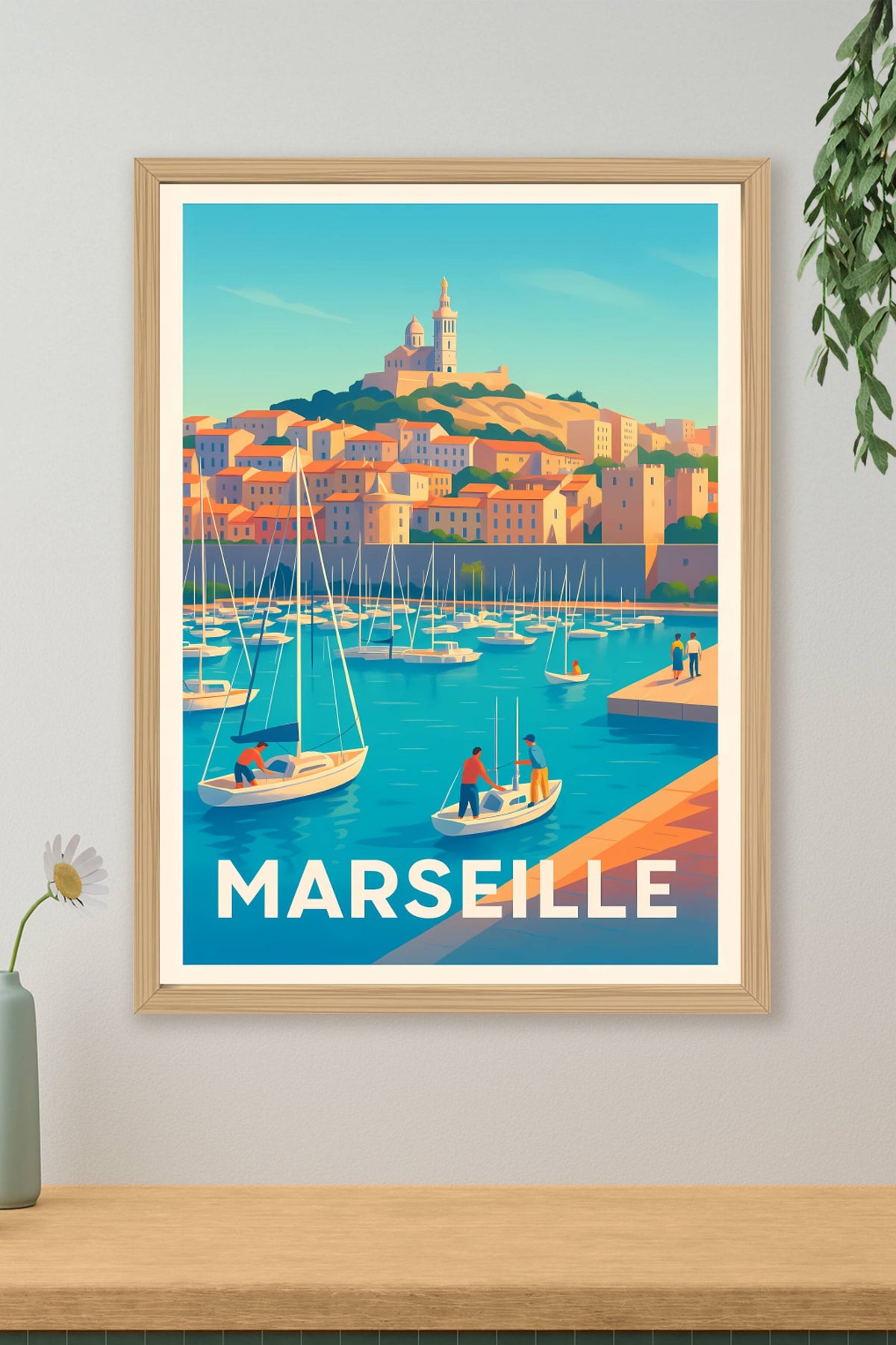 Affiche Marseille — Le charme intemporel du Vieux-Port · poster d'art de Marseille
