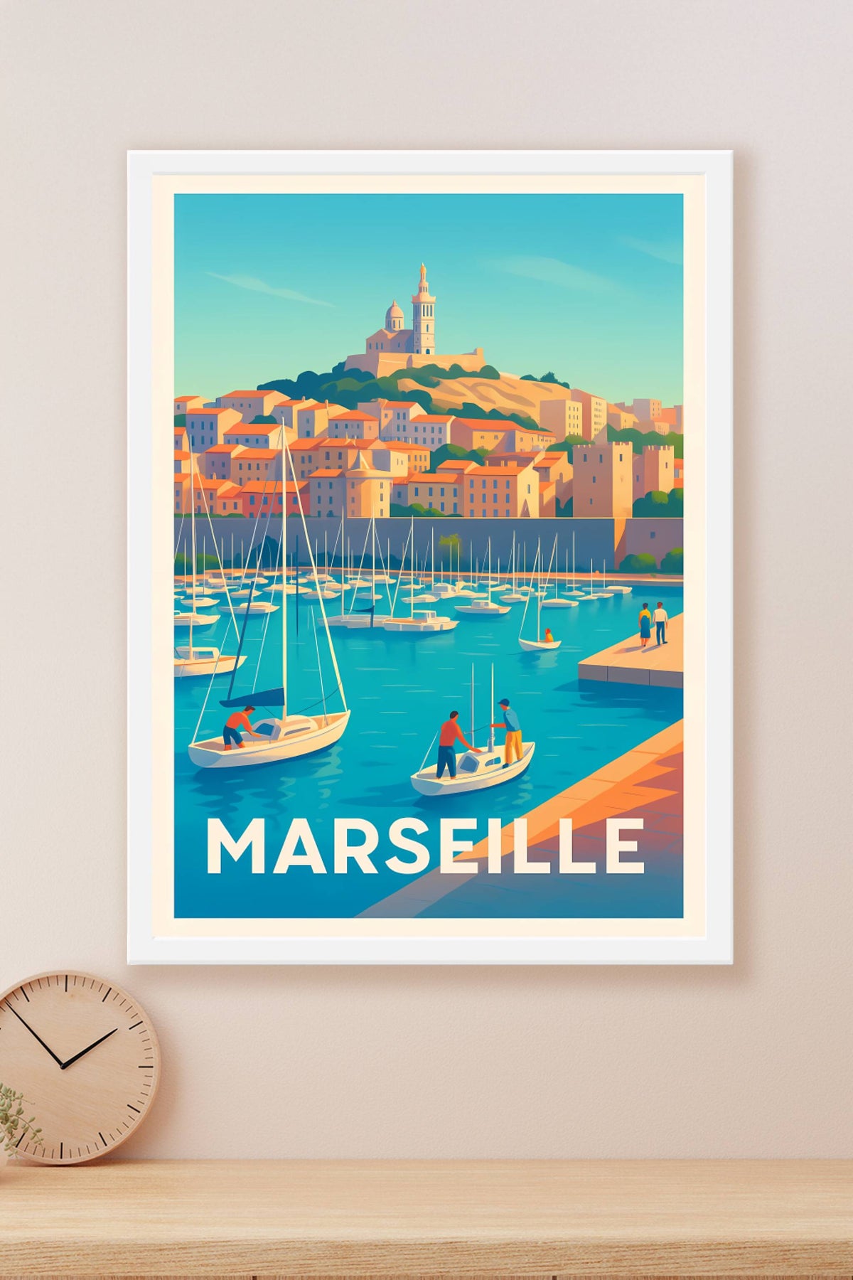 Affiche Marseille — Le charme intemporel du Vieux-Port · poster d'art de Marseille