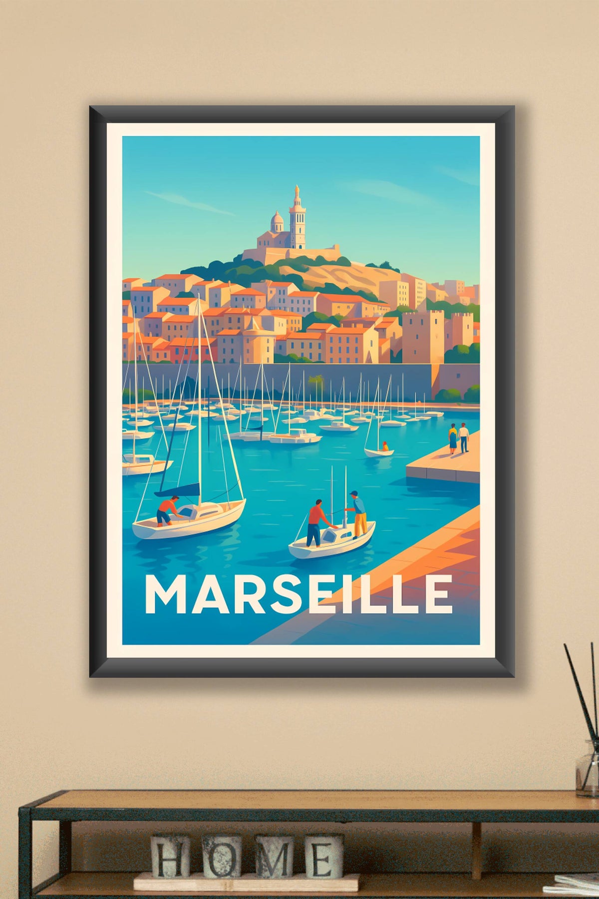 Affiche Marseille — Le charme intemporel du Vieux-Port · poster d'art de Marseille