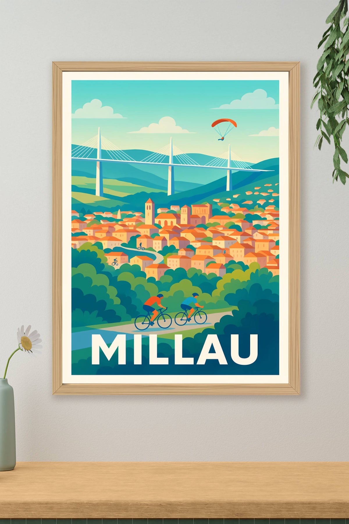 Affiche Millau — Entre nature et prouesse architecturale · poster d'art de Millau