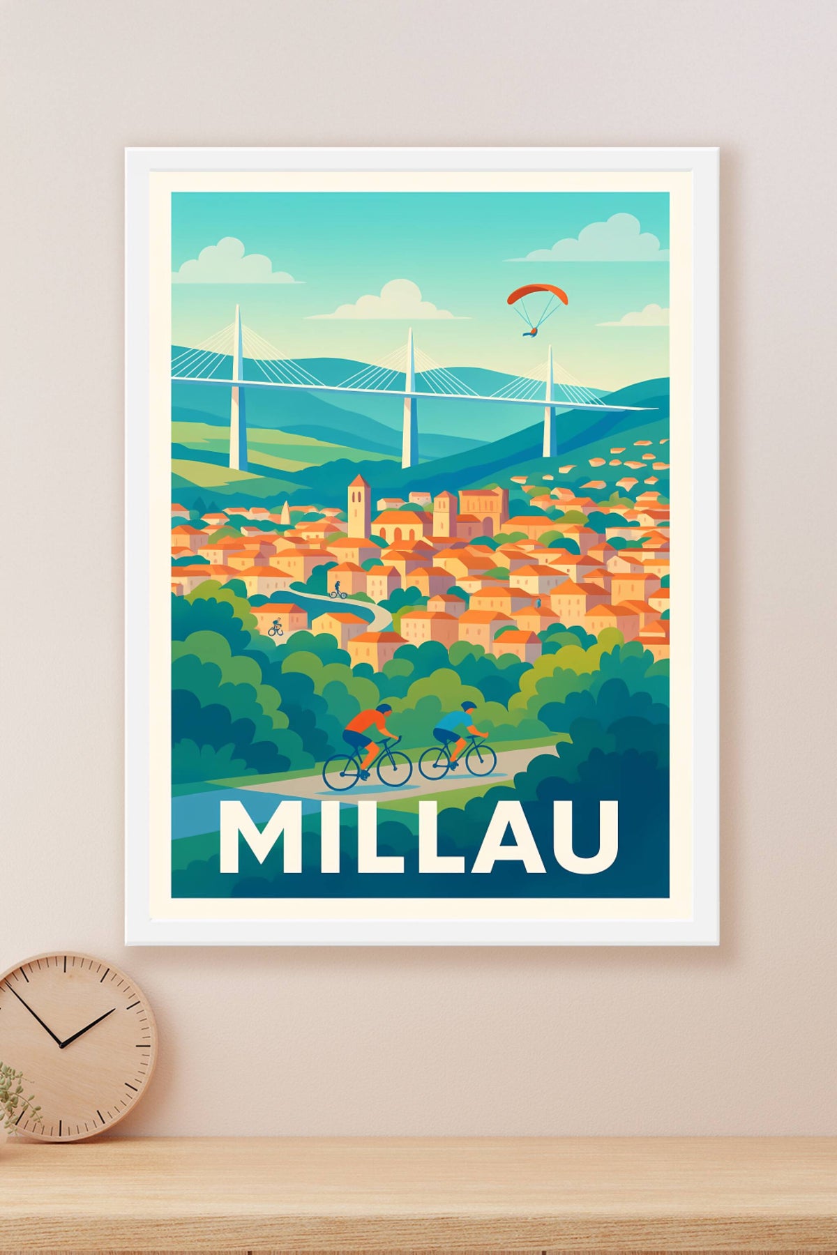 Affiche Millau — Entre nature et prouesse architecturale · poster d'art de Millau