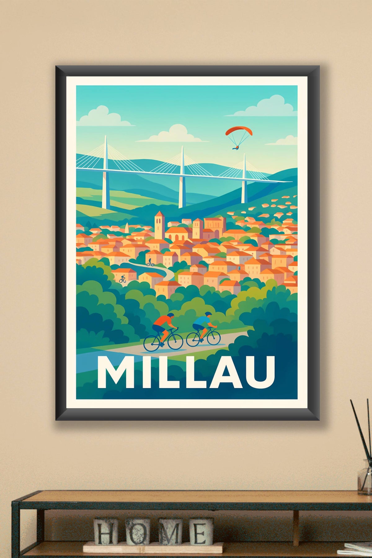 Affiche Millau — Entre nature et prouesse architecturale · poster d'art de Millau