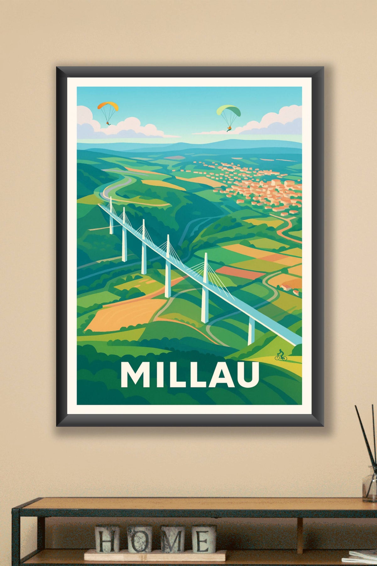 Affiche Millau — Le géant des airs entre ciel et terre · poster d'art de Millau