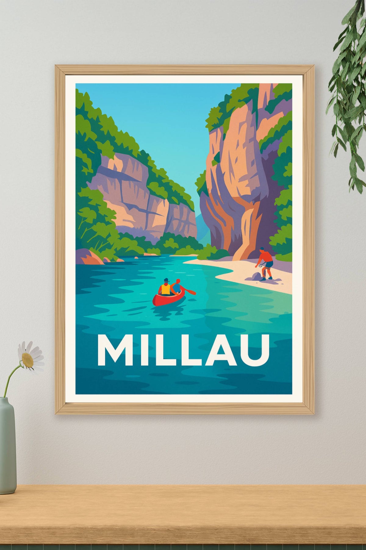 Affiche Millau — Évasion en eaux vives dans les gorges · poster d'art de Millau