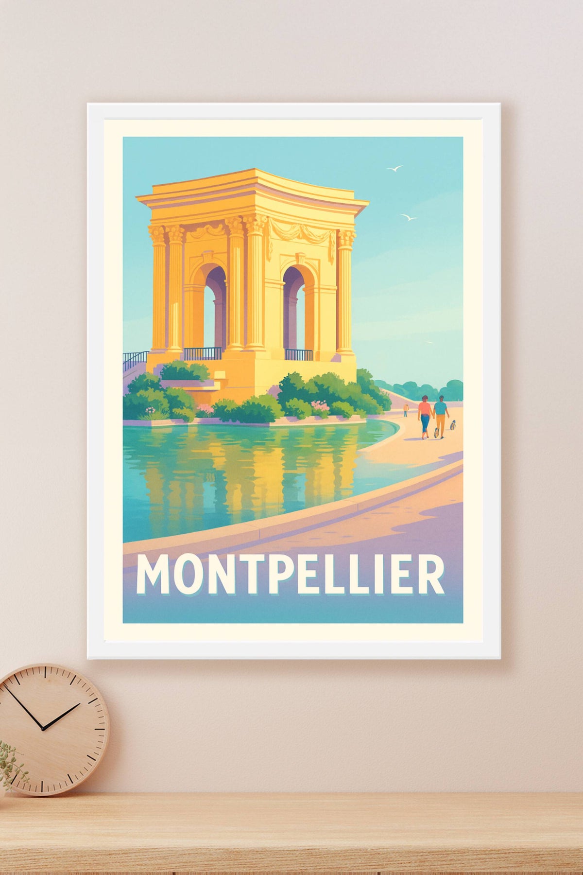 Affiche Montpellier — Promenade ensoleillée au Peyrou · poster d'art de Montpellier