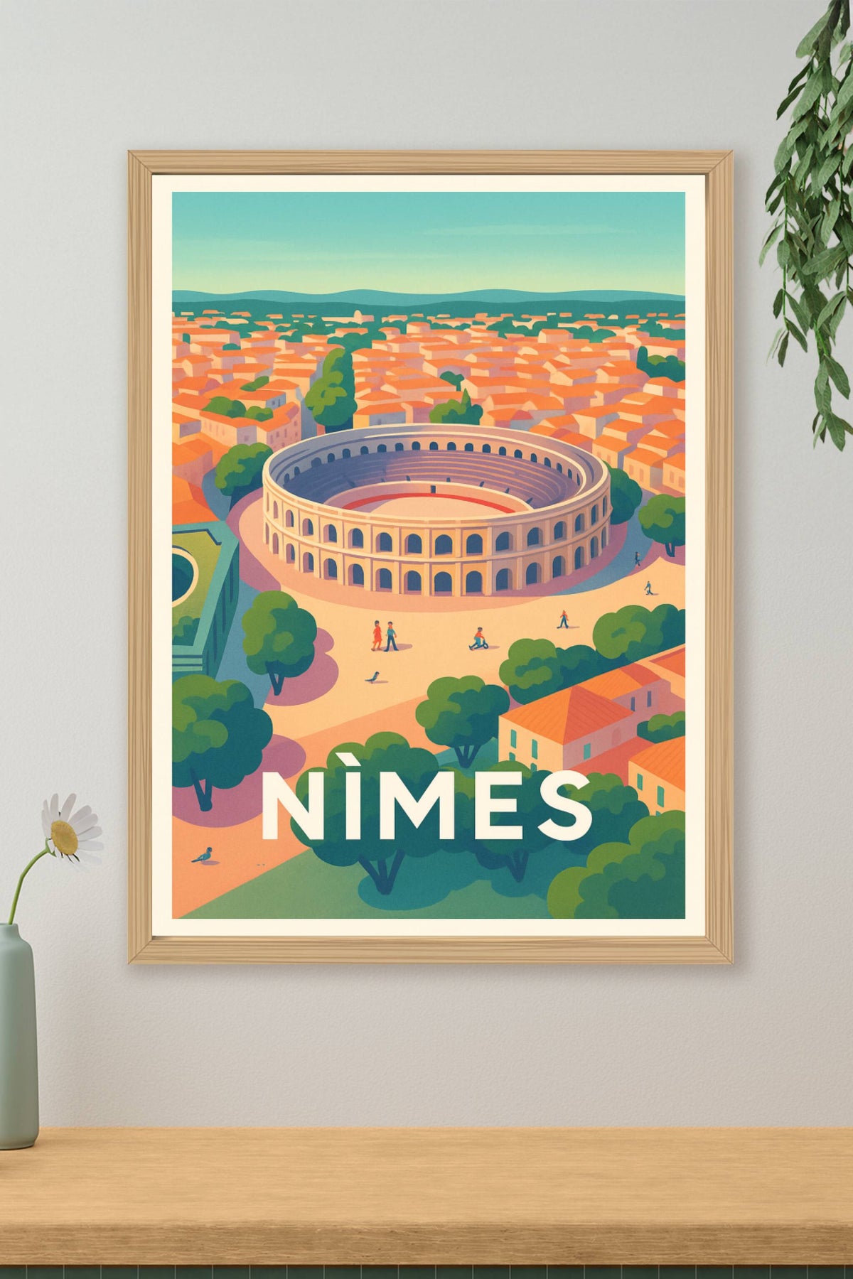 Affiche Nîmes — L’âme romaine au cœur de la Provence · poster d'art de Nîmes