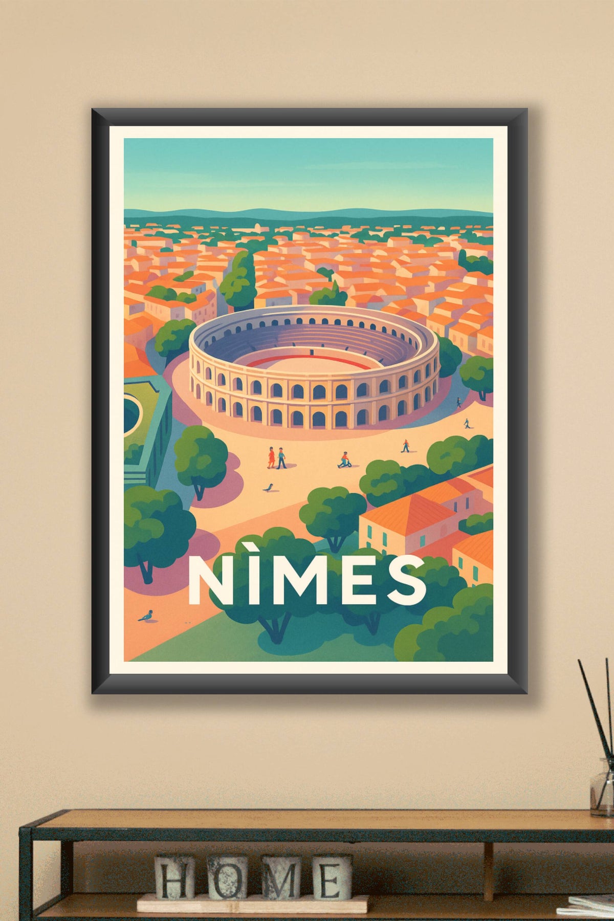 Affiche Nîmes — L’âme romaine au cœur de la Provence · poster d'art de Nîmes