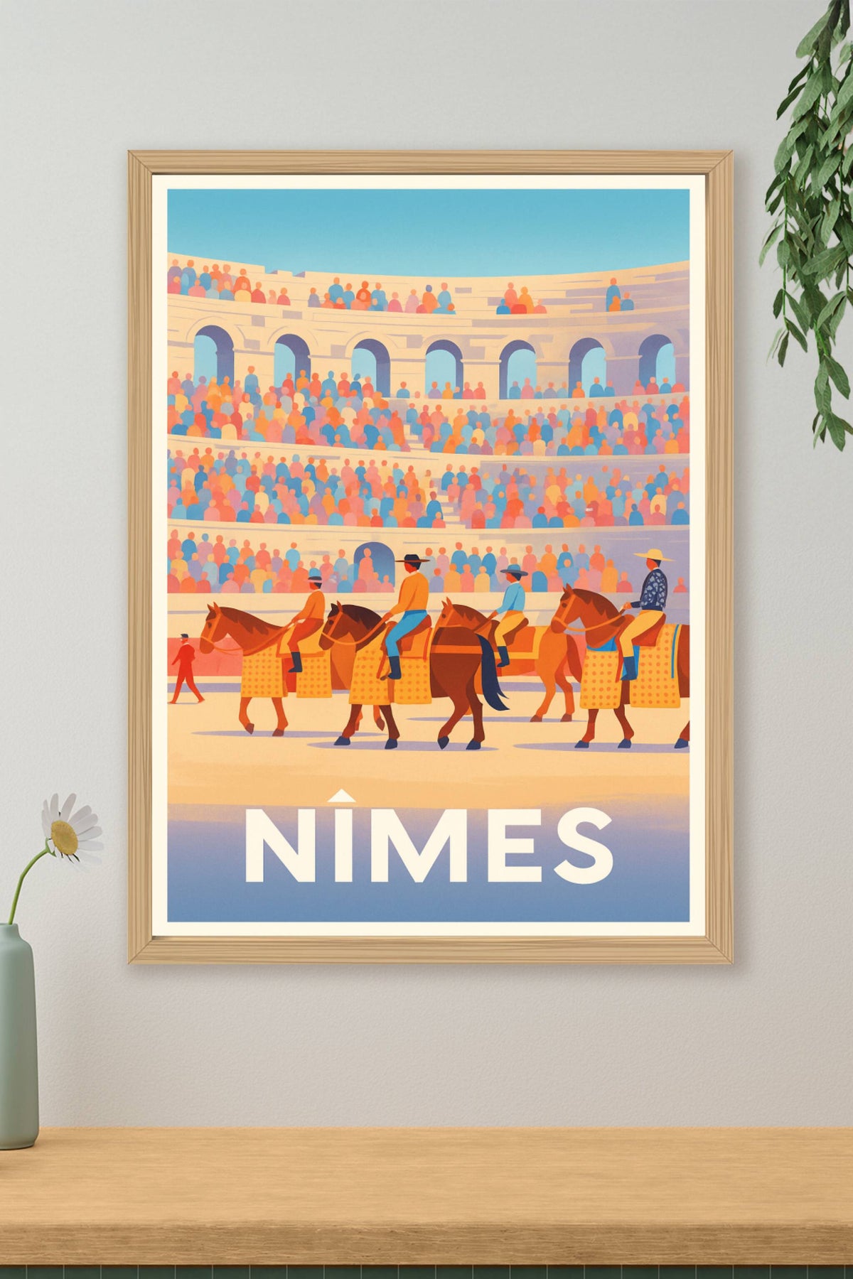 Affiche Nîmes — L'élégance des arènes en fête · poster d'art de Nîmes