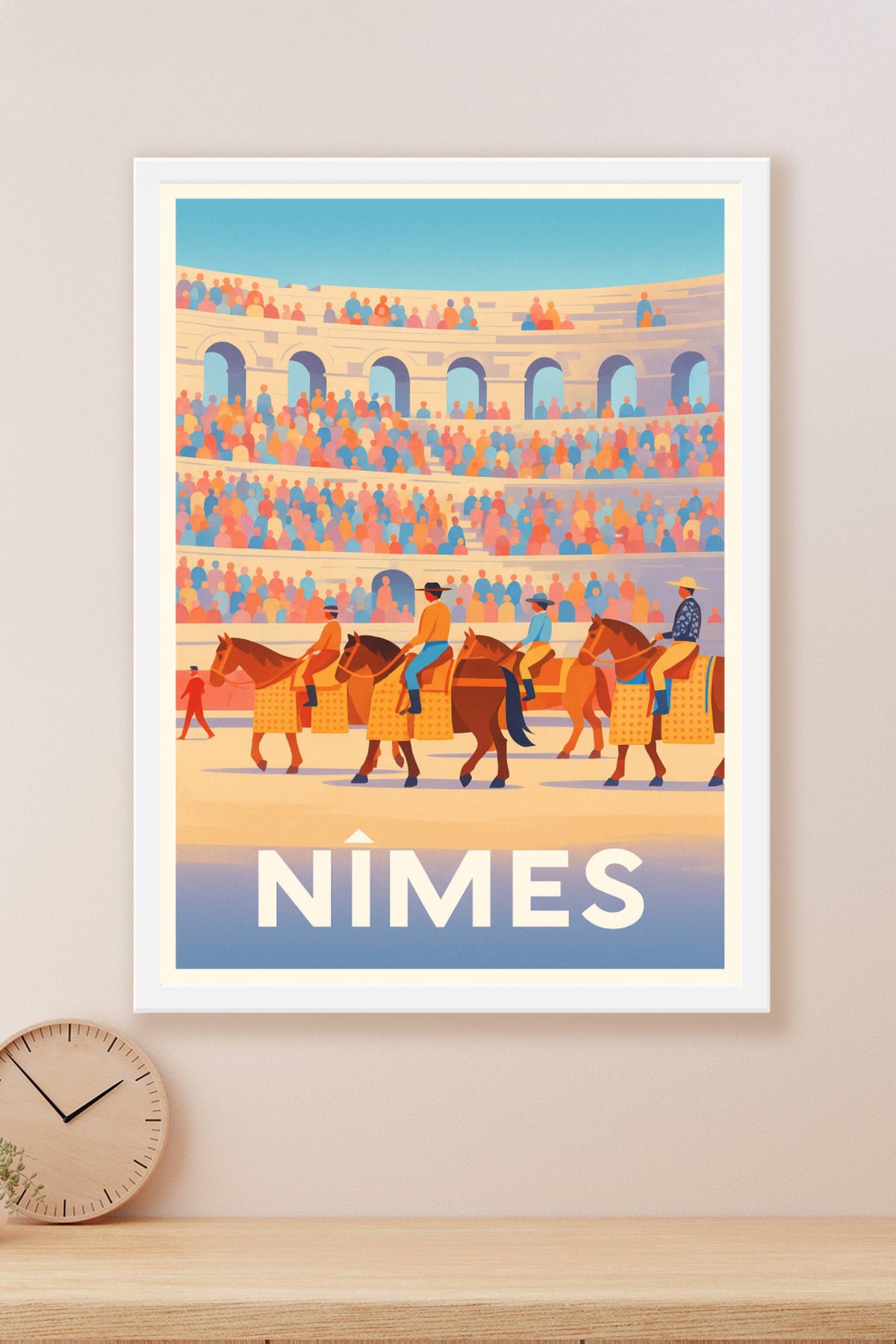 Affiche Nîmes — L'élégance des arènes en fête · poster d'art de Nîmes