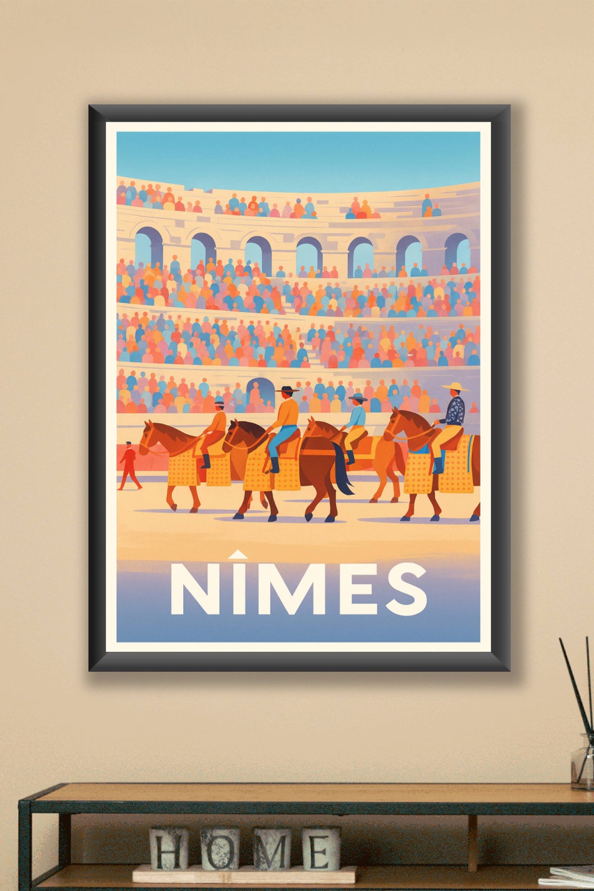 Affiche Nîmes — L'élégance des arènes en fête · poster d'art de Nîmes