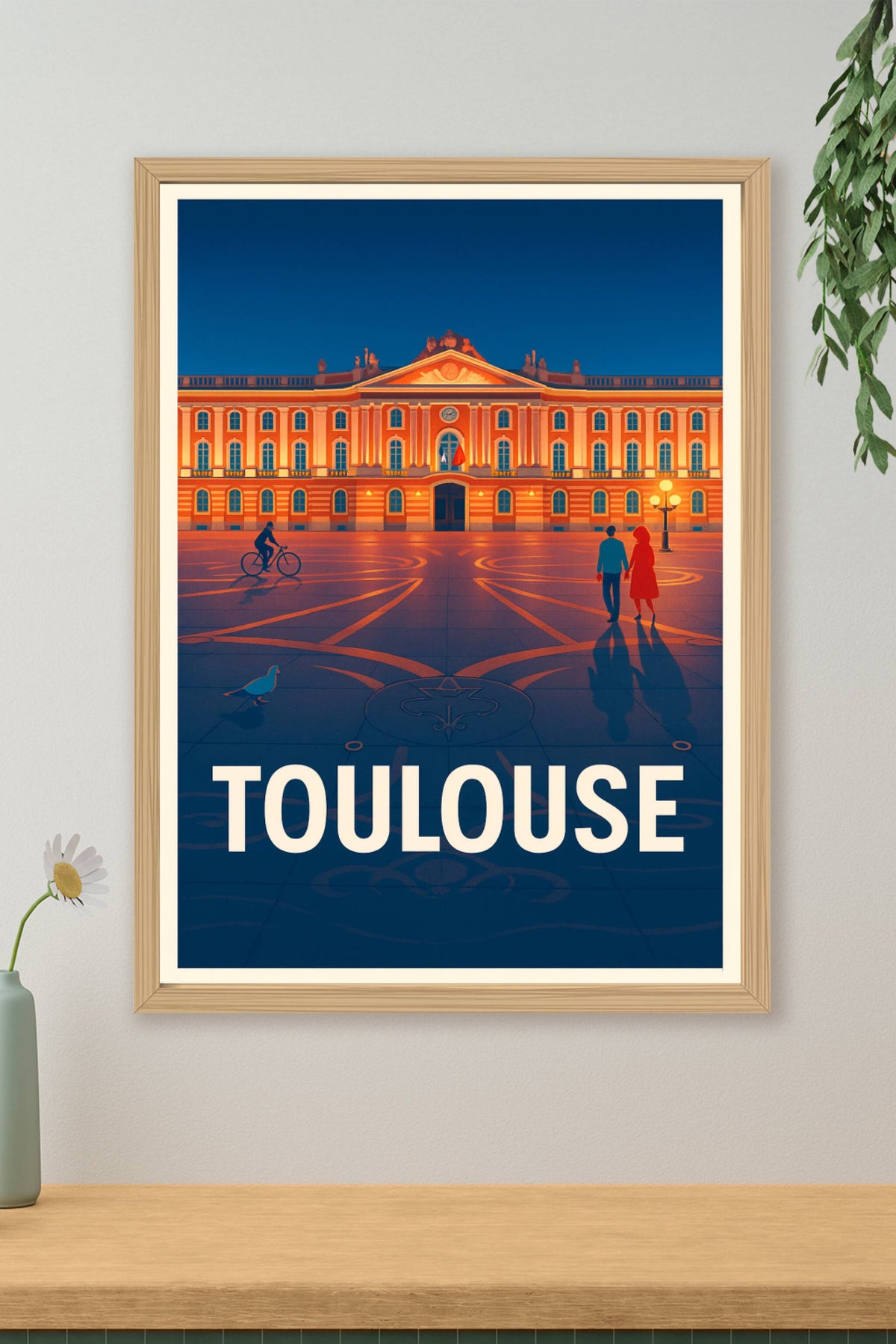 Affiche Toulouse — La Ville Rose en Lumières · poster d'art de Toulouse
