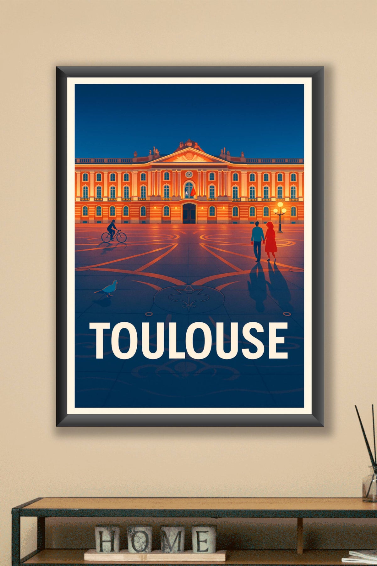 Affiche Toulouse — La Ville Rose en Lumières · poster d'art de Toulouse