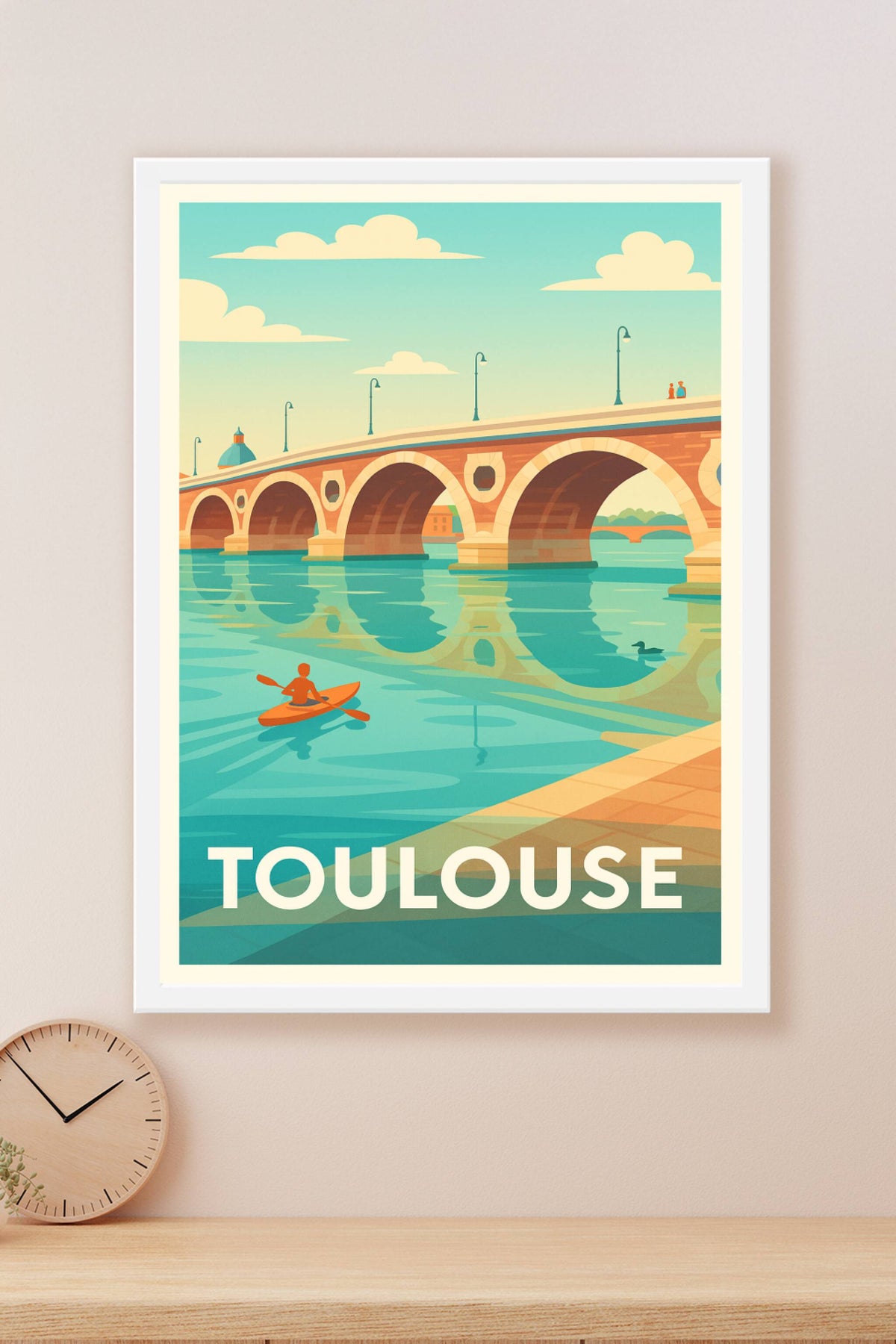 Affiche Toulouse — Reflets paisibles sur la Garonne · poster d'art de Toulouse