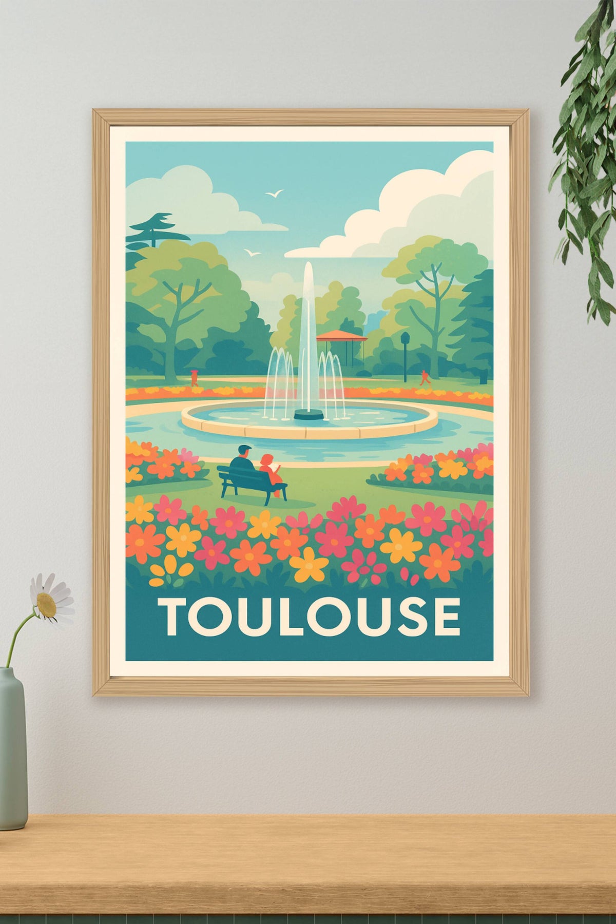 Affiche Toulouse — Instant de douceur au jardin public · poster d'art de Toulouse
